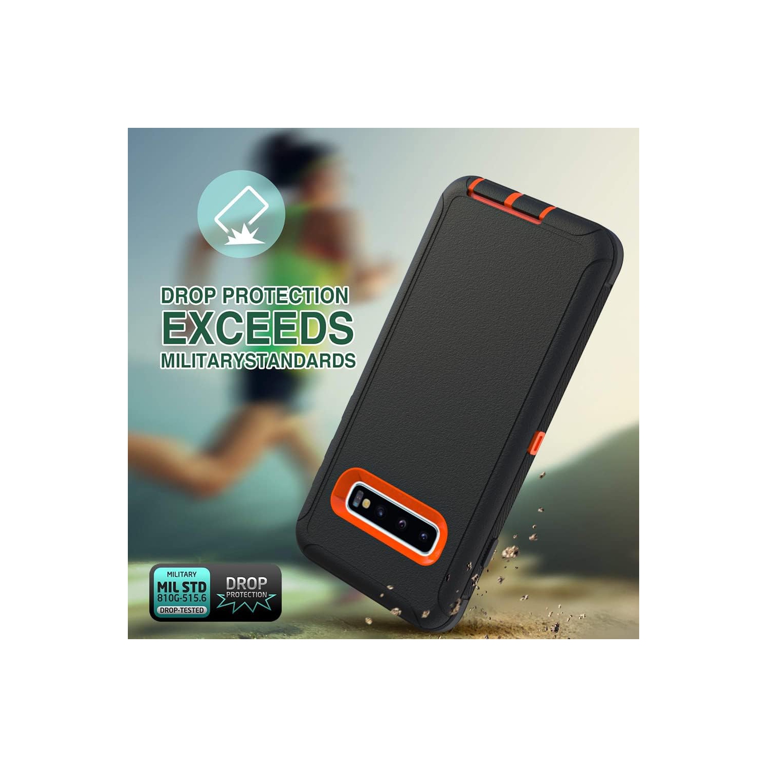 Case for Galaxy S10 Plus, Heavy-Duty Tough Rugged Shockproof Drop Protective Cover Cases for Samsung Galaxy S10