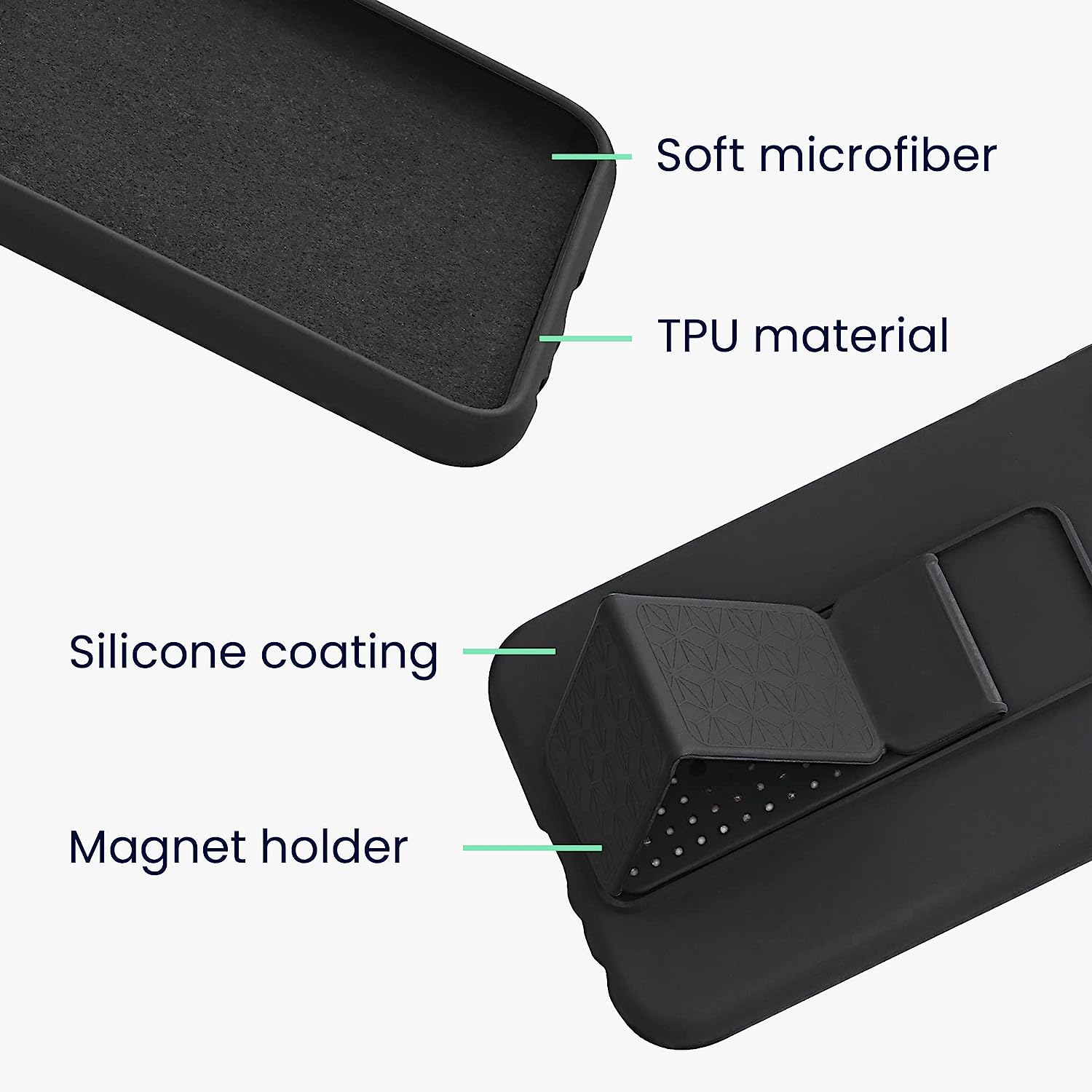 Case Compatible with Apple iPhone XR - Case with Hand Strap and Stand Soft TPU Silicone Coating - Red