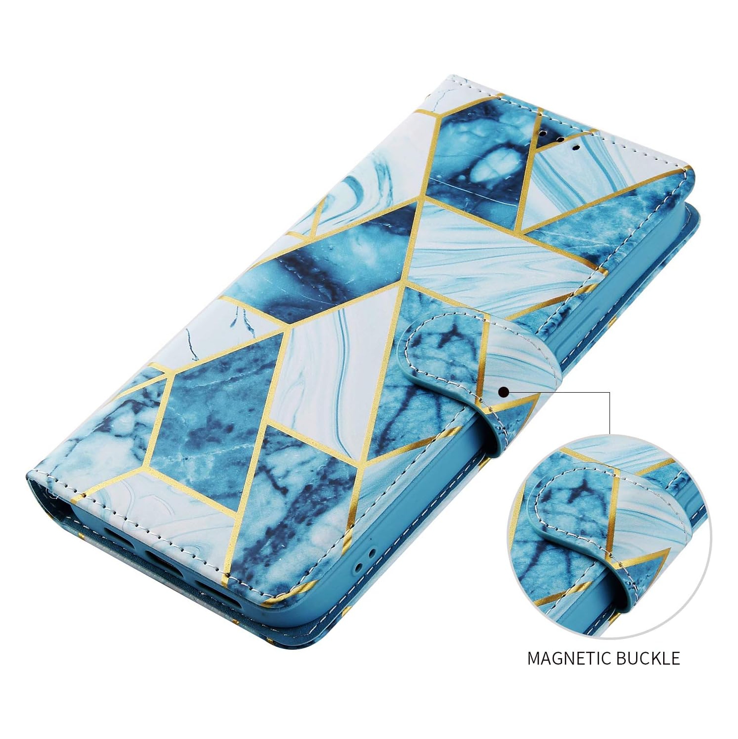 Compatible avec l'étui portefeuille en verre trempé avec support à cartes à rabat pour Galaxy A51 4G de Samsung