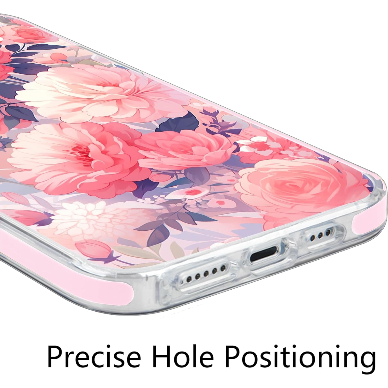 Case for iPhone 11 Pro Case - Pink Floral Illustration Pattern Soft TPU Shockproof Protective Phone Case -