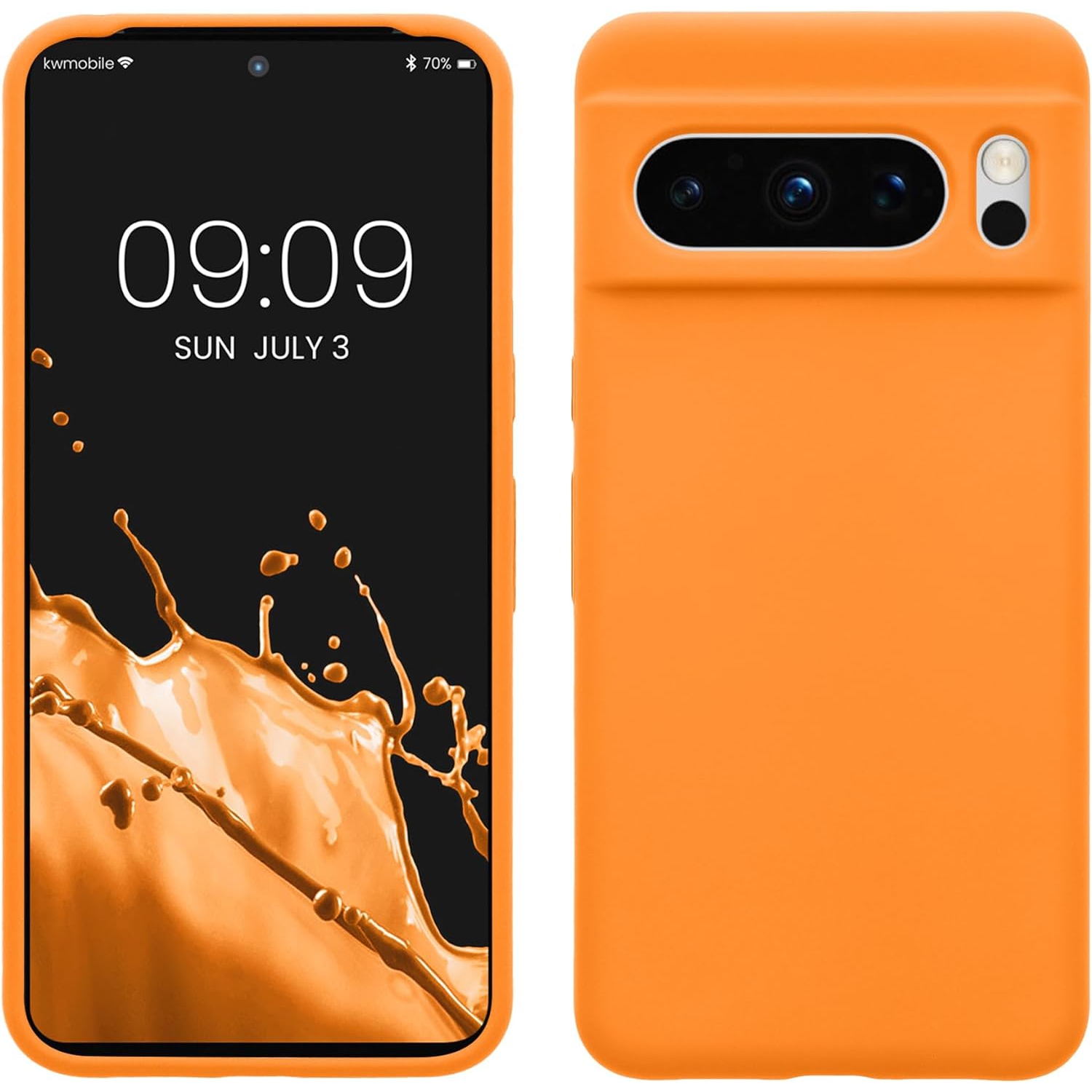 Étui compatible avec l'étui pour Pixel 8 Pro de Google - Étui en silicone TPU avec fini doux - Orange fruitée