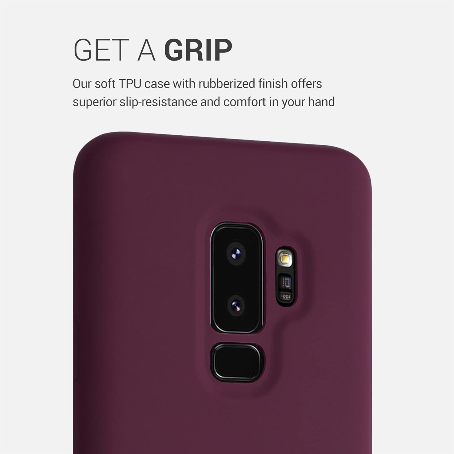 Case Compatible with Samsung Galaxy S9 Plus Case - TPU Silicone Phone Cover with Soft Finish - Magenta Purple