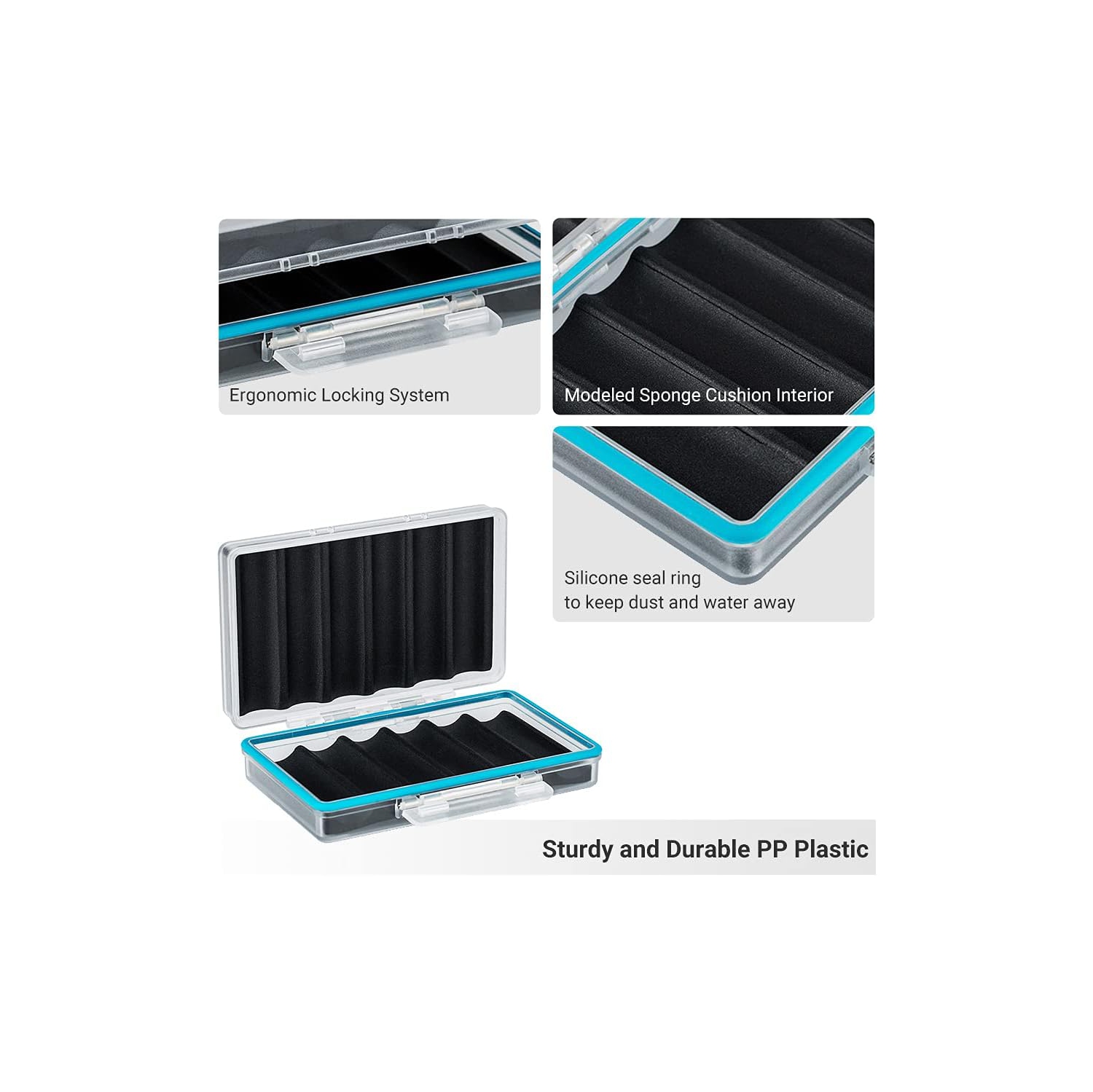 Compact 18650 Battery Storage Case Holder Organizer, Hard Plastic Battery Box for 6pcs 18650 Batteries, Water-Resistant