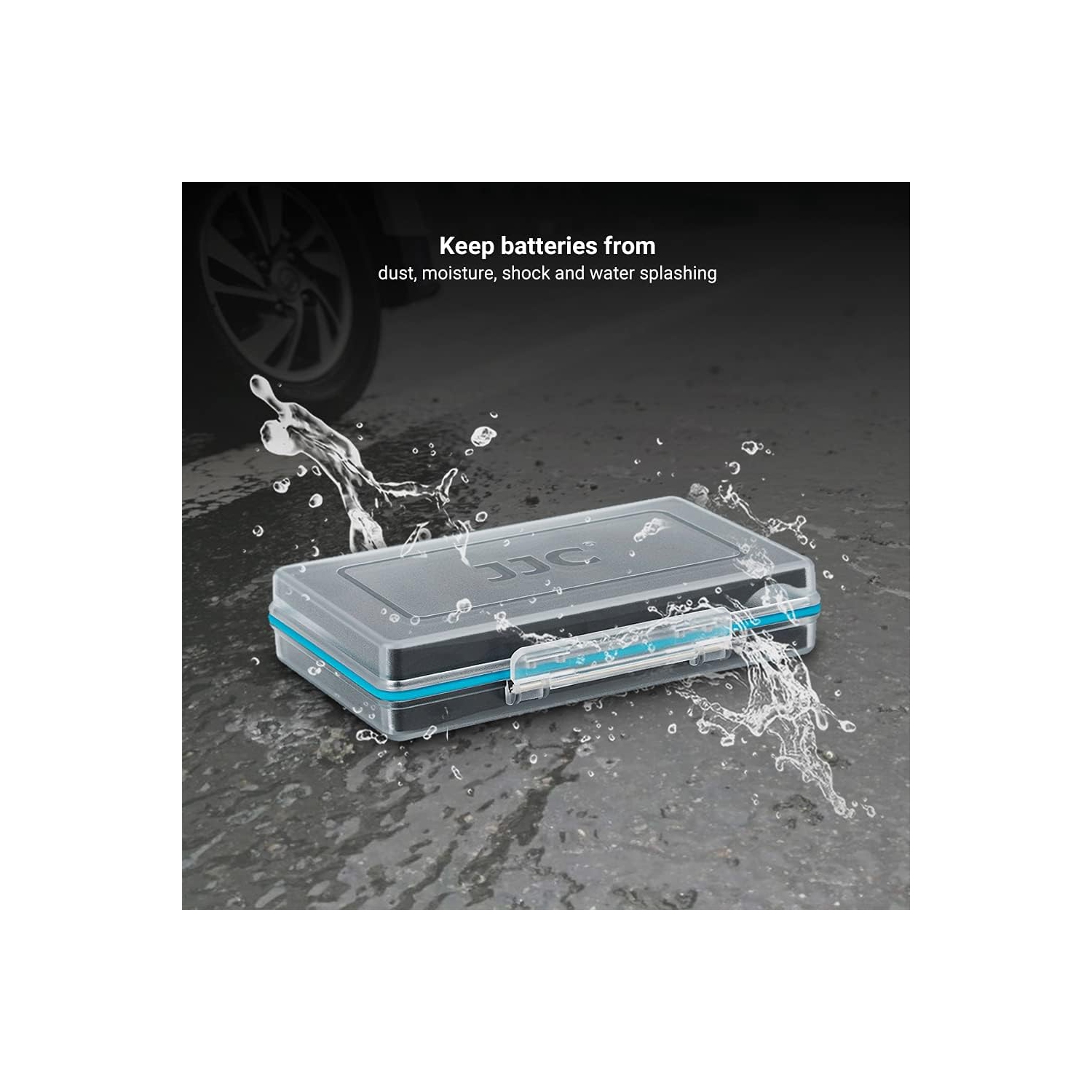 Compact 18650 Battery Storage Case Holder Organizer, Hard Plastic Battery Box for 6pcs 18650 Batteries, Water-Resistant