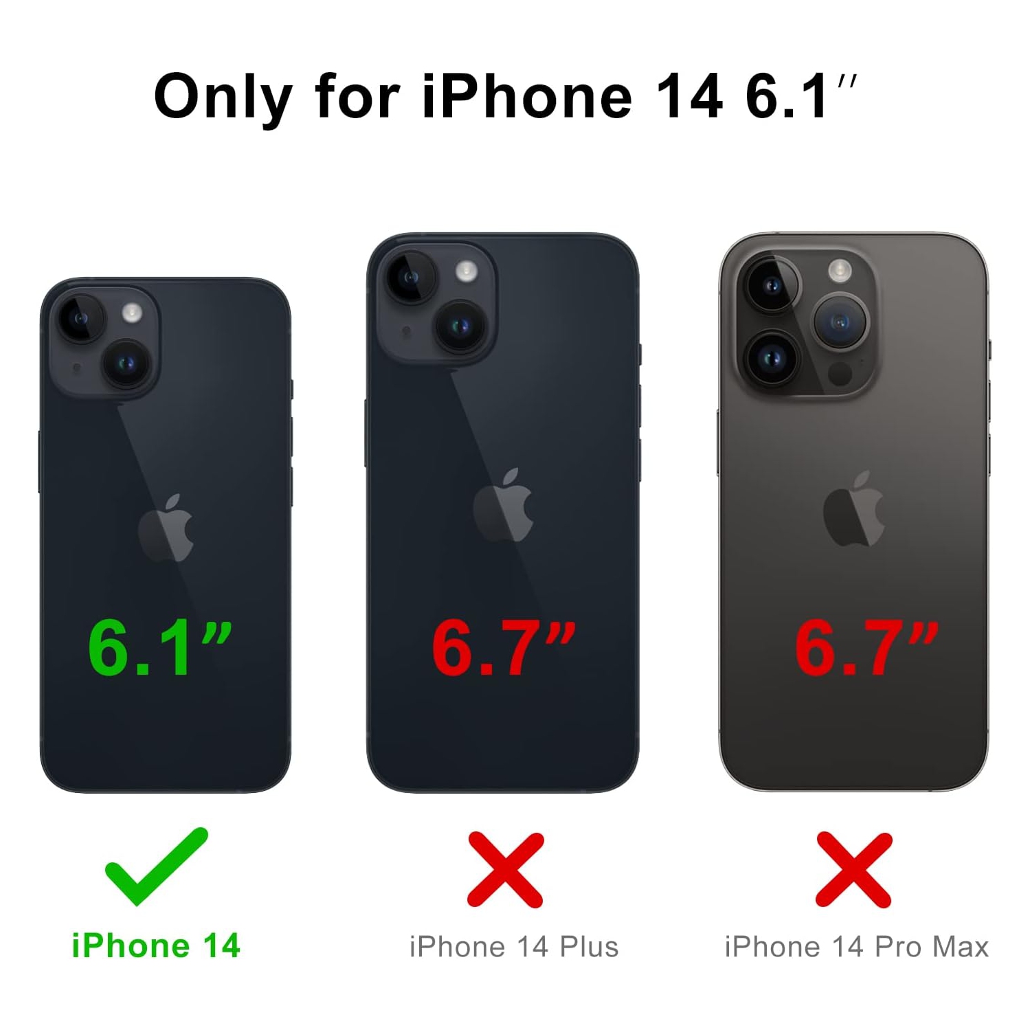 for iPhone 14 Case with Screen Protector-Slim Fit Lightweight Liquid Silicone Cover-Scratch Proof Microfiber