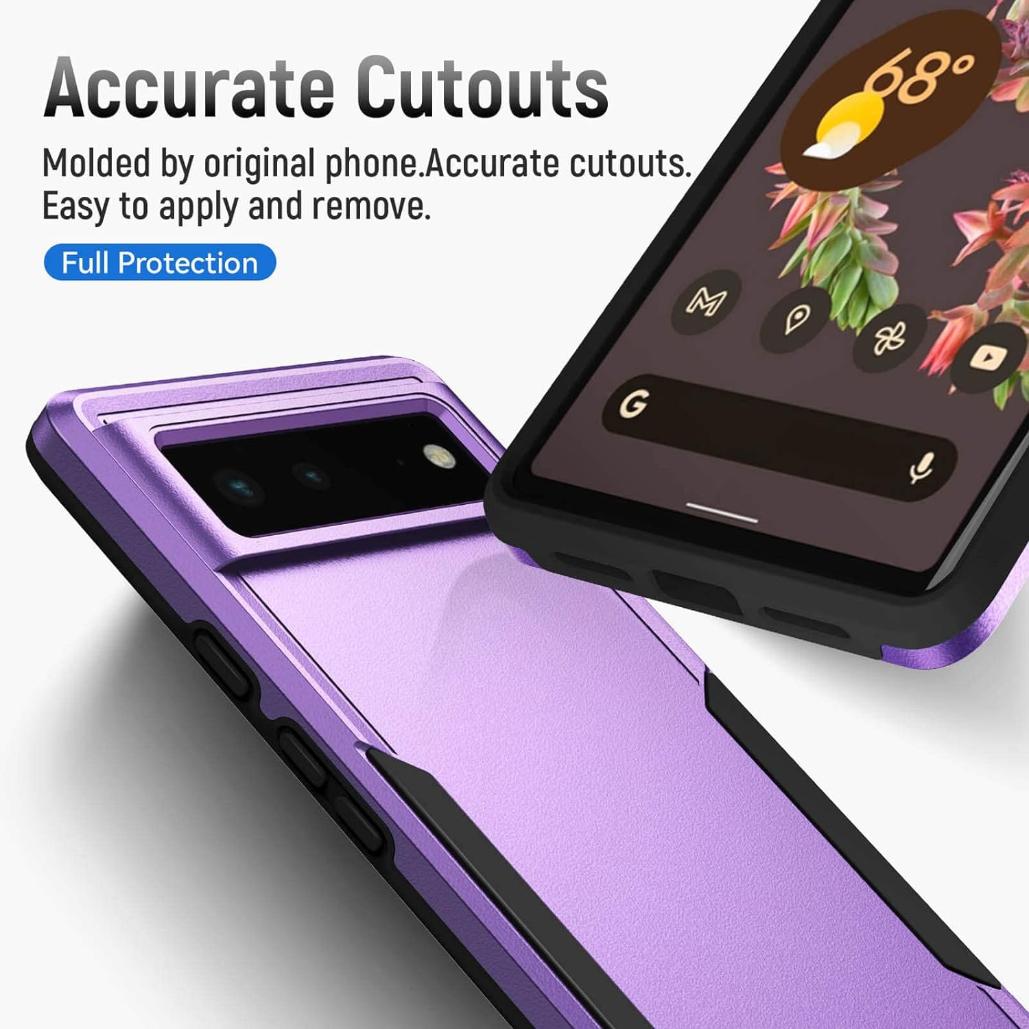 Case for Pixel 6,Hard Back & Soft TPU Dual Layer for Pixel 6 Case,Slim Cover Design,Anti-Scratch Phone Case,Full Body