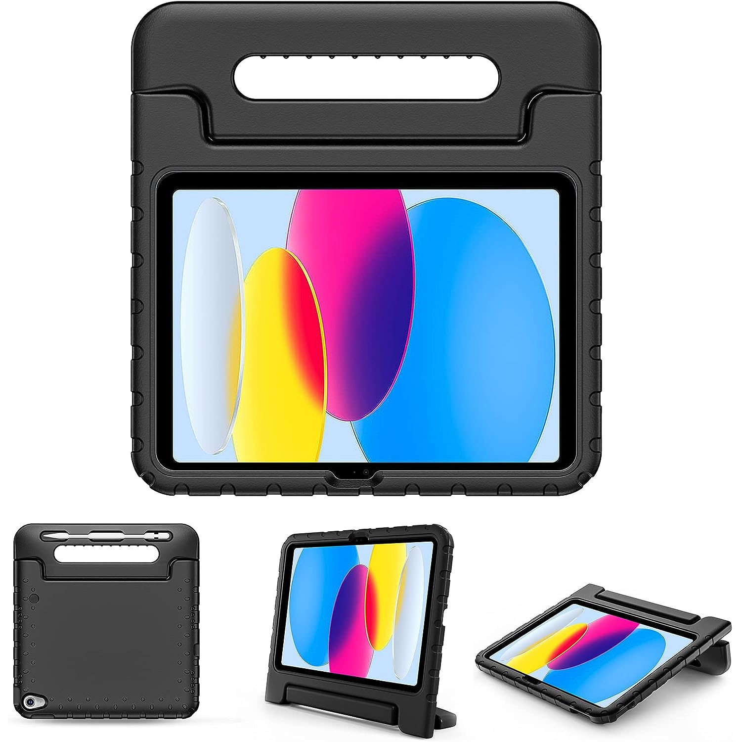 Étui pour enfants pour iPad 10th génération avec porte-crayon, étui iPad 10 10,9 po 2022 léger et antichoc pour enfants