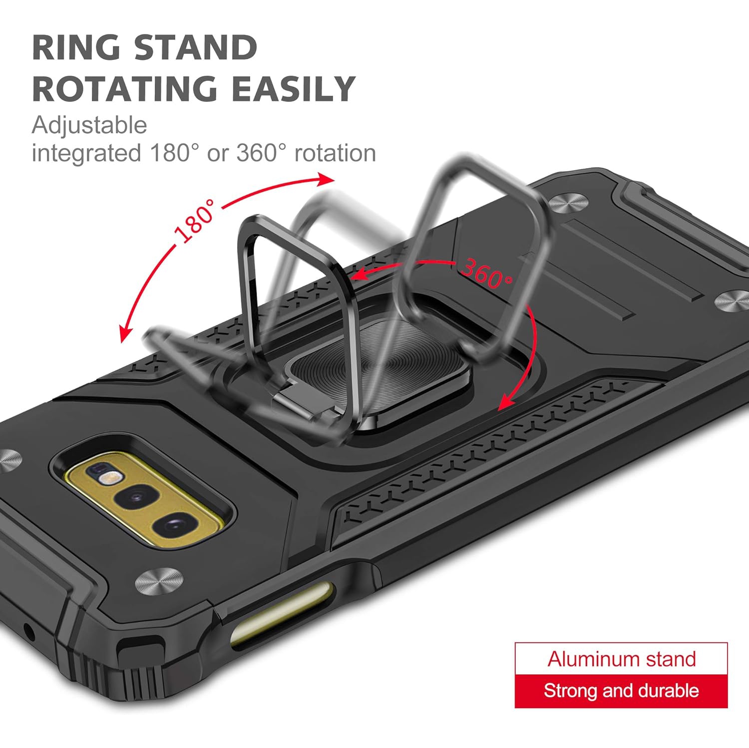 Compatible avec l'étui pour Galaxy S10e de Samsung et le support à anneau pour protecteur d'écran en verre trempé