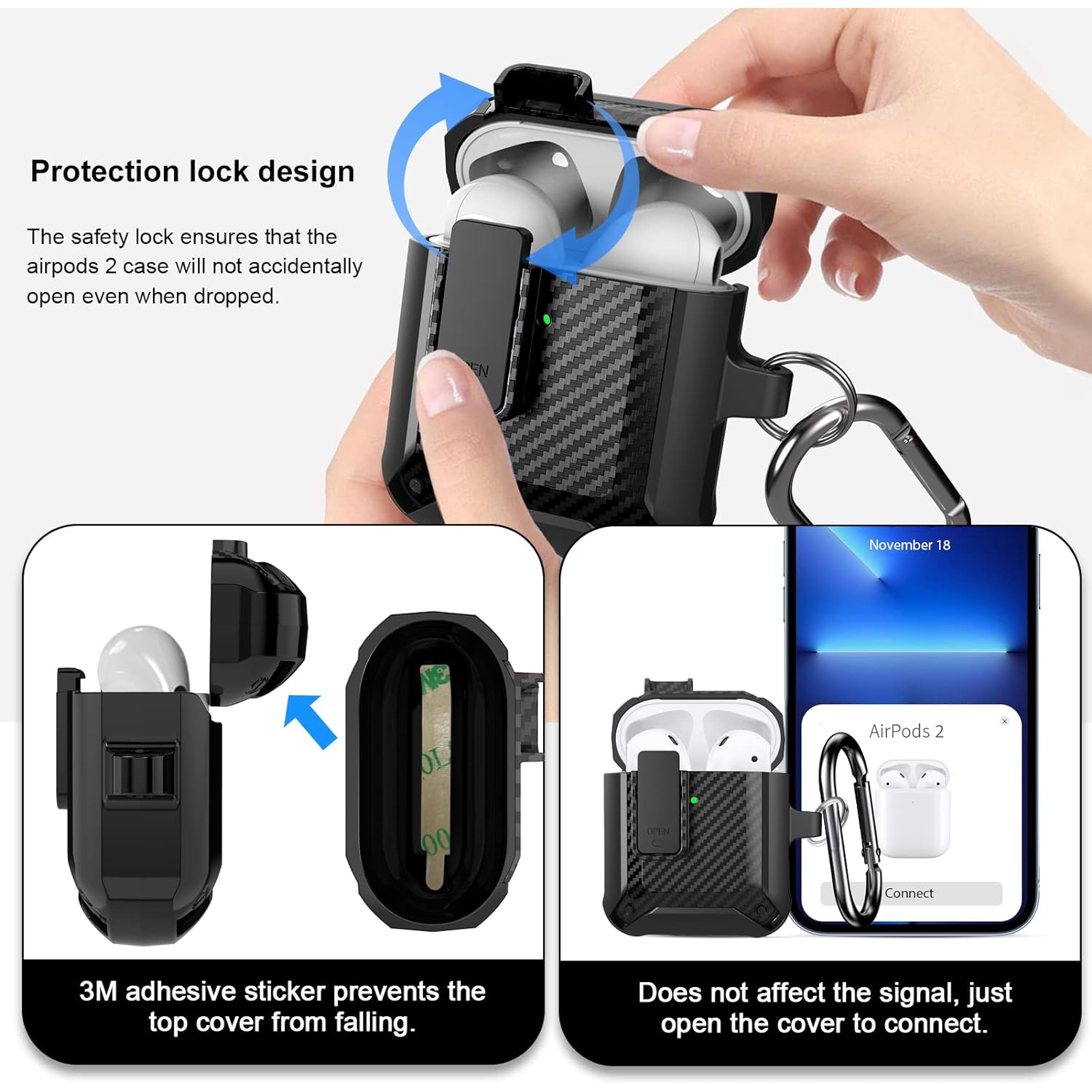 for AirPod Case, Cover for AirPods 2nd Generation Case with Lock, Case Cover for AirPod Case 1st Generation,