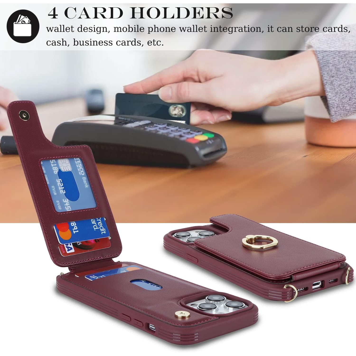 Etui – Sac à bandoulière iPhone 14 Pro Max pour femme, étui pour téléphone iPhone 14 Pro Max avec porte-carte, Coque iPhone 14