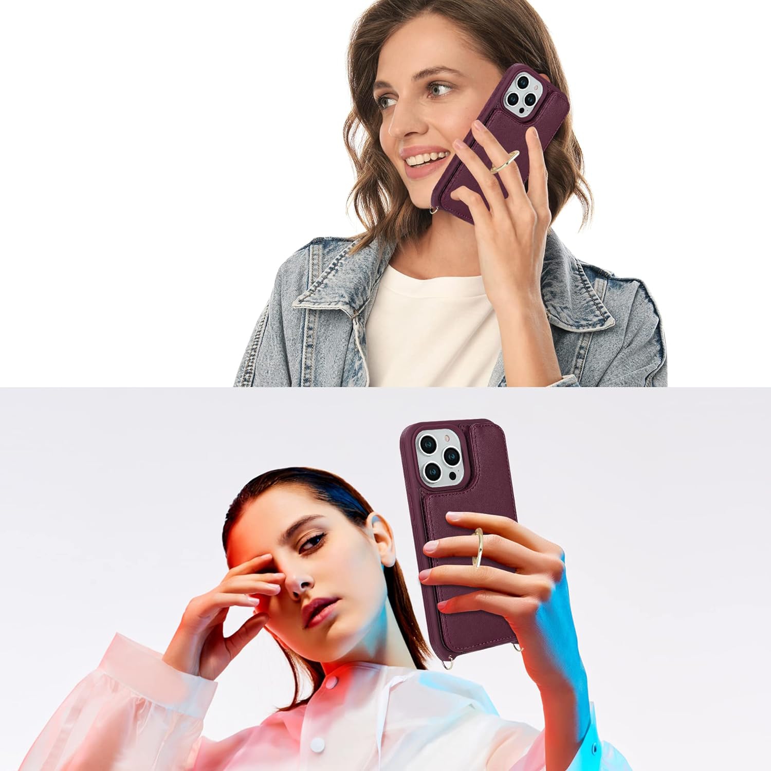 Etui – Sac à bandoulière iPhone 14 Pro Max pour femme, étui pour téléphone iPhone 14 Pro Max avec porte-carte, Coque iPhone 14