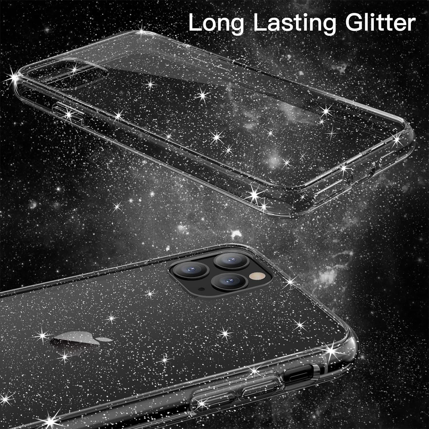 Glitter Case for iPhone 11 Pro Max, 6.5-Inch, Bling Sparkle Shockproof Phone Bumper Cover, Cute Sparkly
