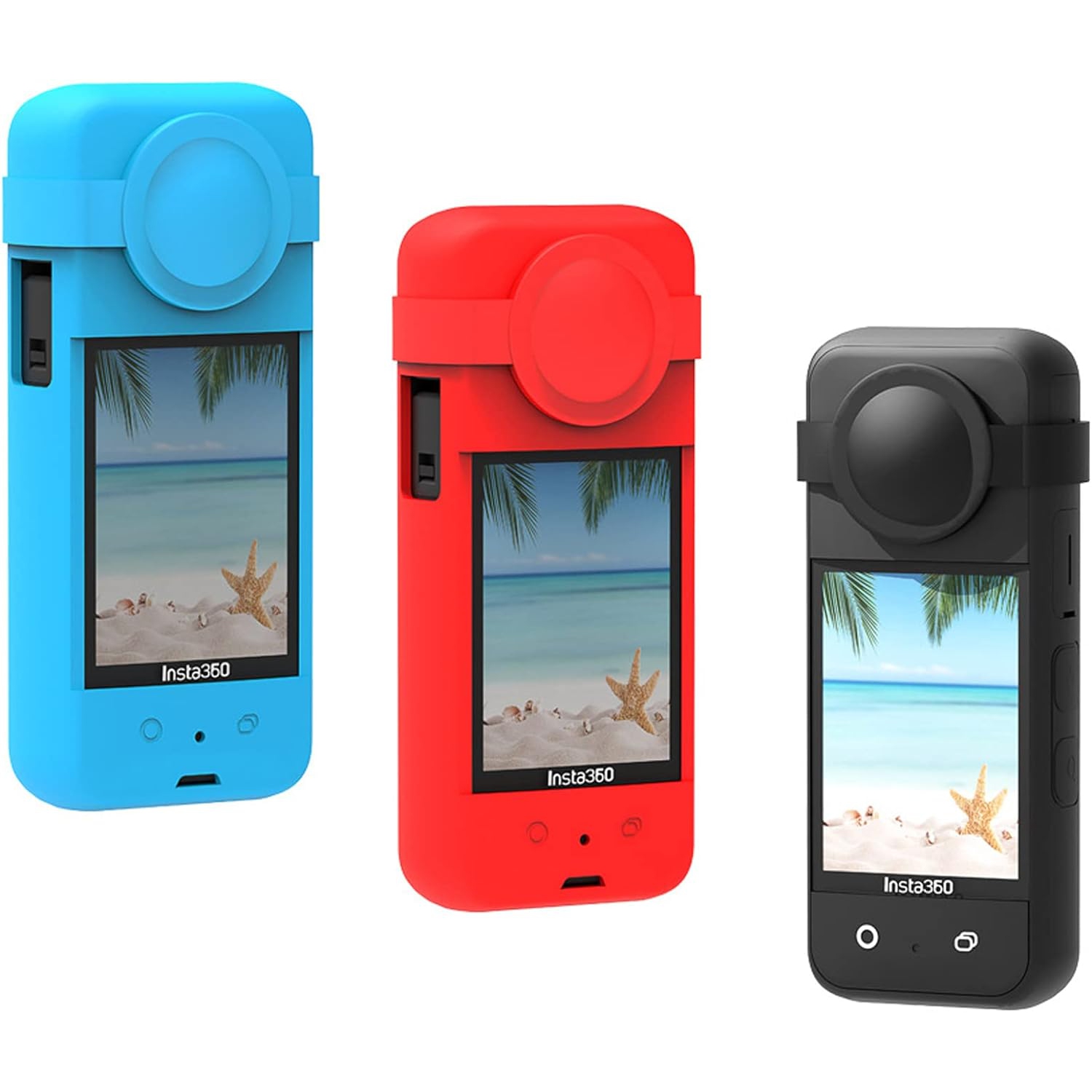 Étui en silicone/couvre-objectif pour boîtier de caméra d'action panoramique Insta360 X3, étui de protection X3