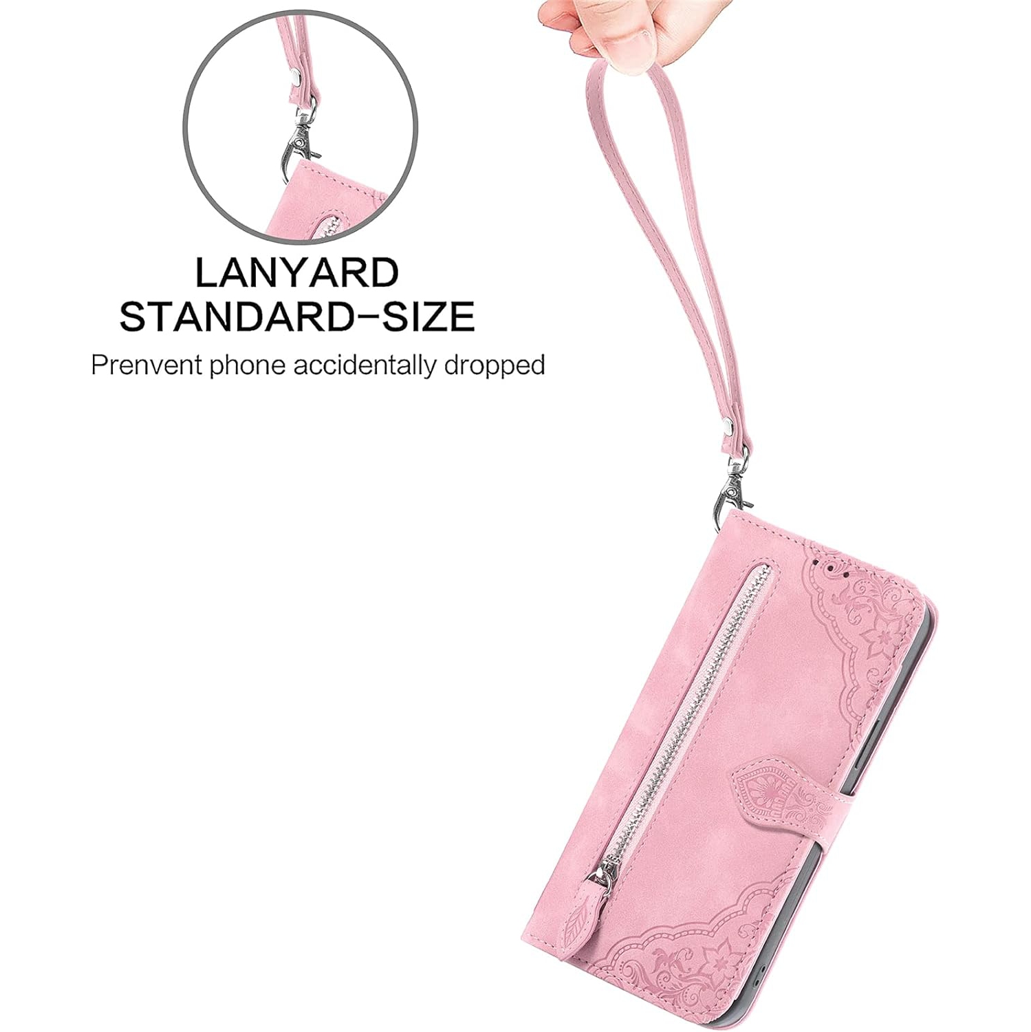 Étui portefeuille Galaxy Note20 de Samsung avec pochette à fermeture à glissière et fente pour carte fermeture magnétique rabat pour rabat