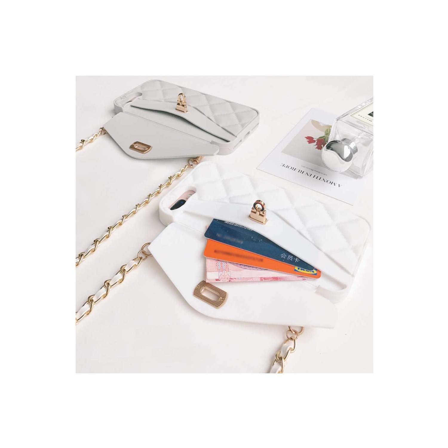 Étui portefeuille compatible avec&nbsp;iPhone 7 plus/iPhone 8 plus, joli sac de luxe, étui de porte-cartes à rabat