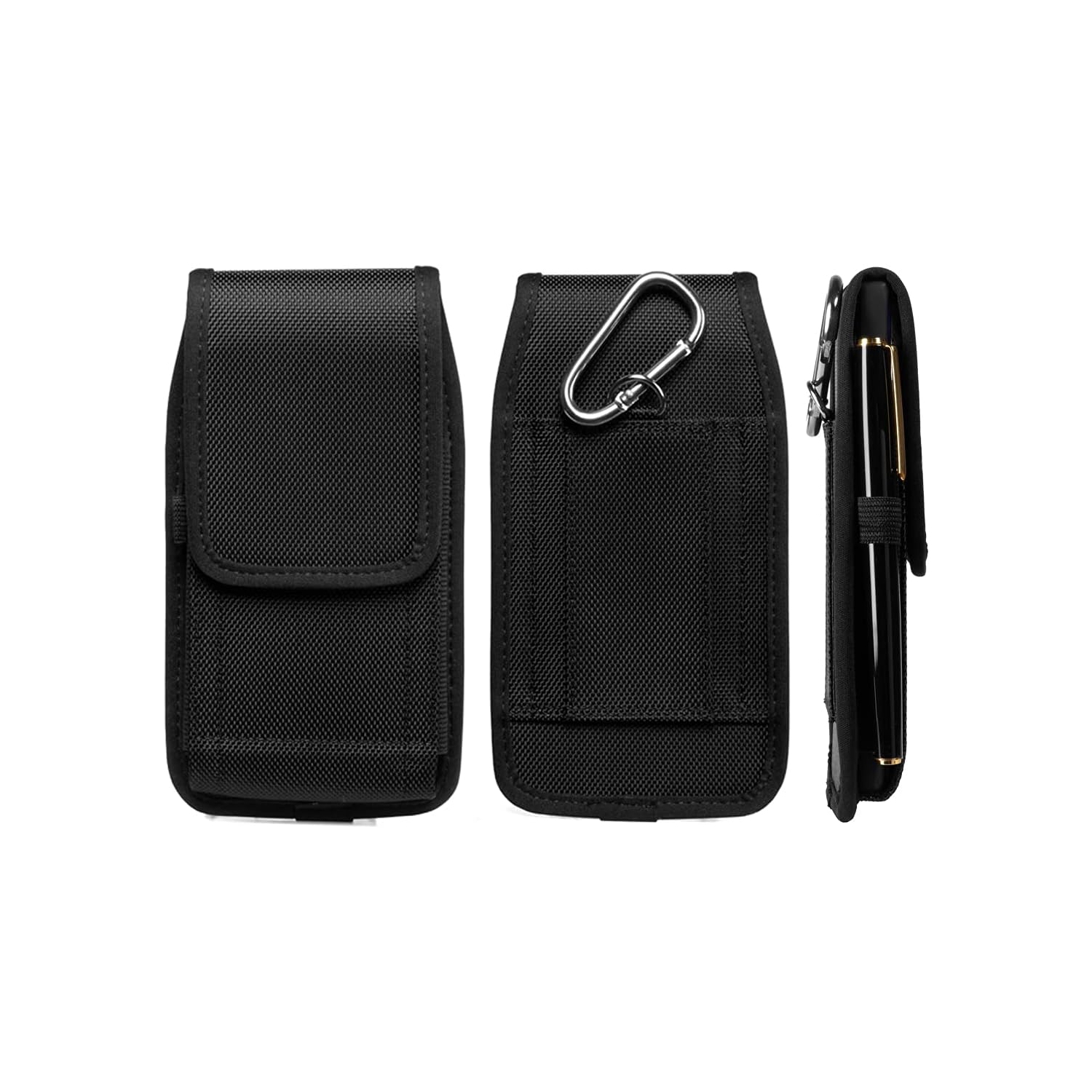 Nylon Cell Phone Holster Pouch Belt Case Holder for Samsung Galaxy S23 Plus S22+ S21 FE S20 FE S10 Plus A53 A52 5G A33
