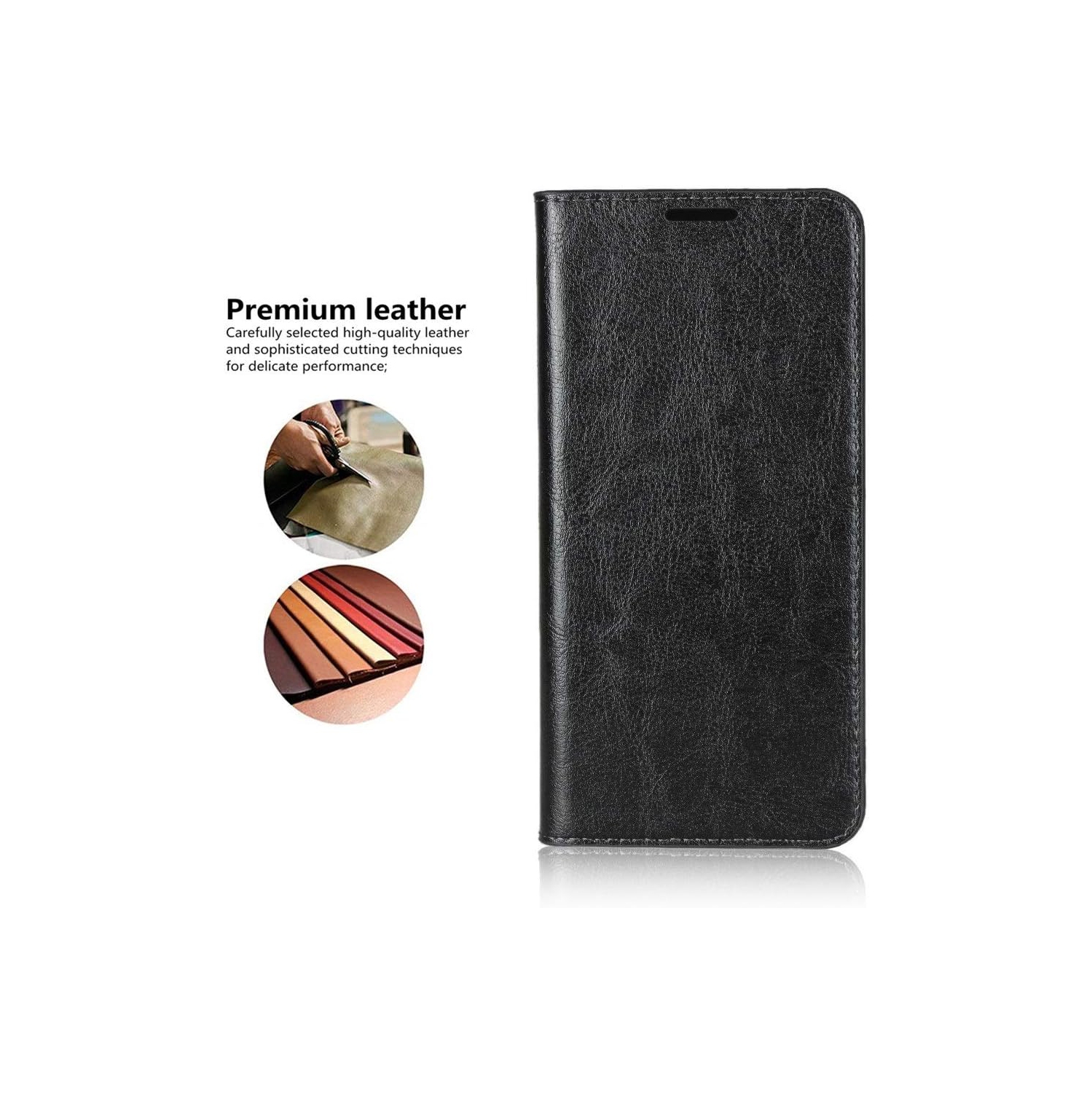 Compatible with Samsung Galaxy Note 9 Case,Genuine Leather Wallet Case [Slim Fit] Folio Book Design