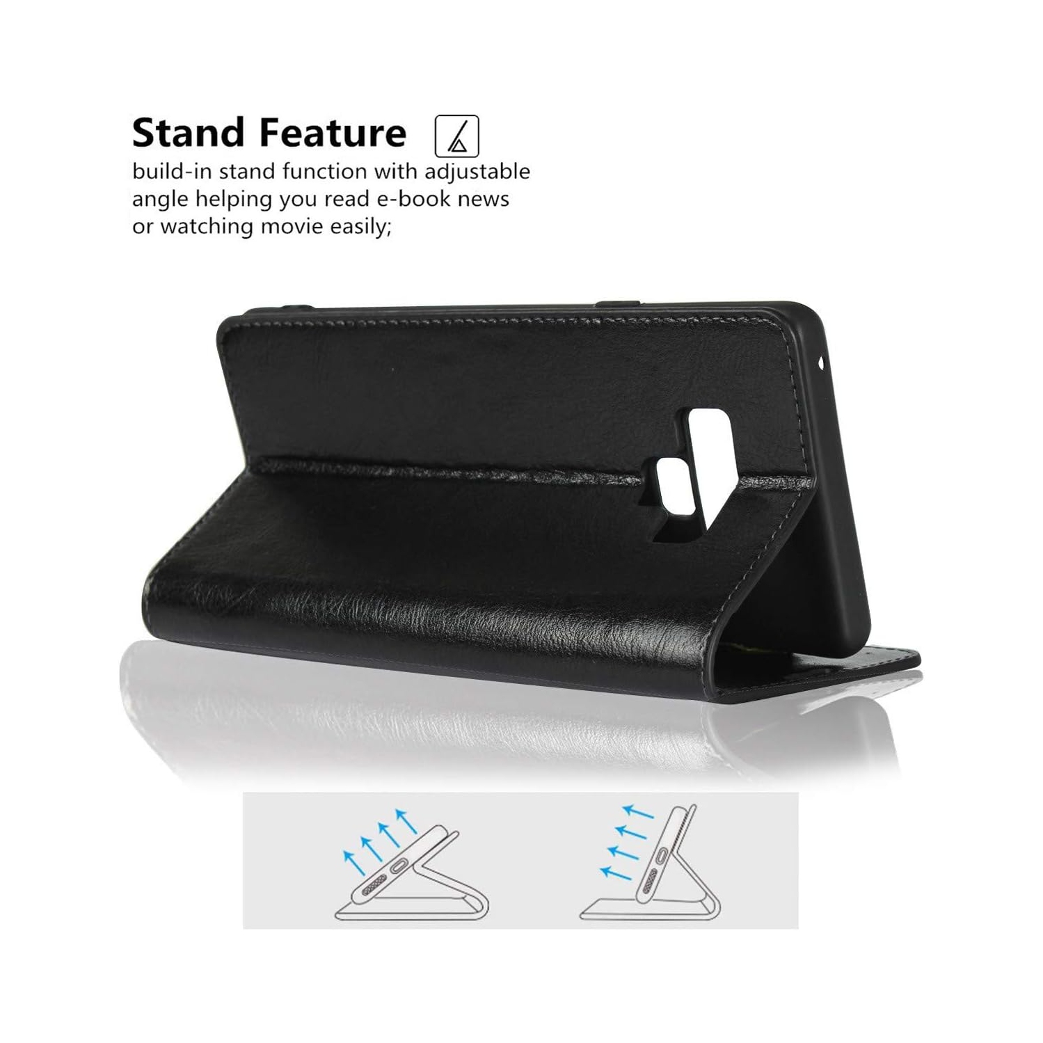 Compatible with Samsung Galaxy Note 9 Case,Genuine Leather Wallet Case [Slim Fit] Folio Book Design