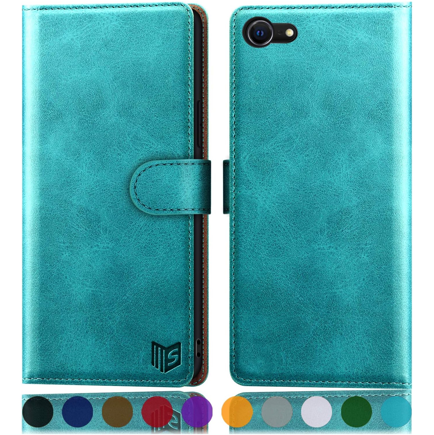 for iPhone 7/8/SE 2020/SE 2022 4.7" RFID Blocking Wallet case Credit Card Holder,Flip Book PU Leather Phone