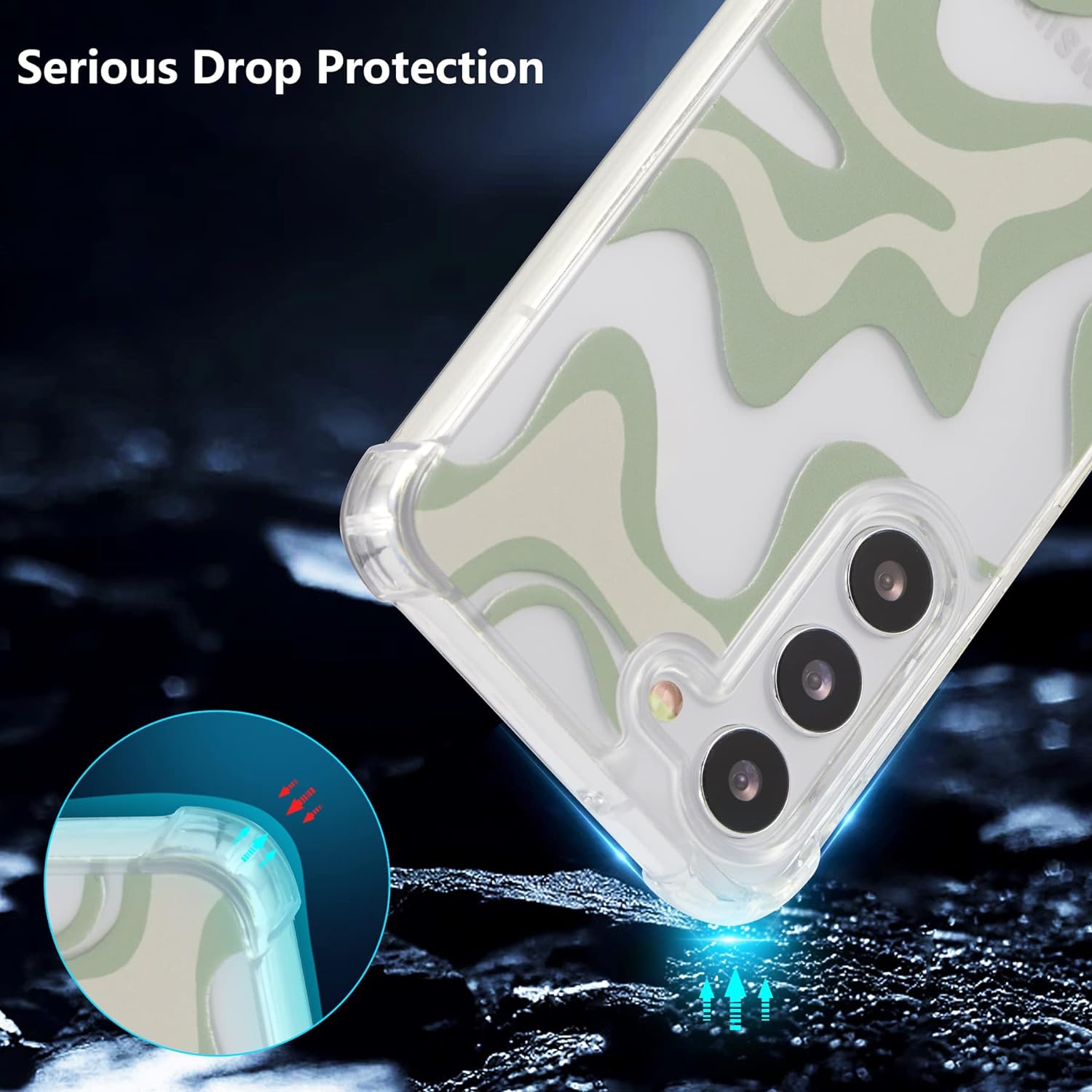 Étui pour Galaxy S23 plus de Samsung, étui mince transparent avec protection antichoc à 4 coins, TPUR souple