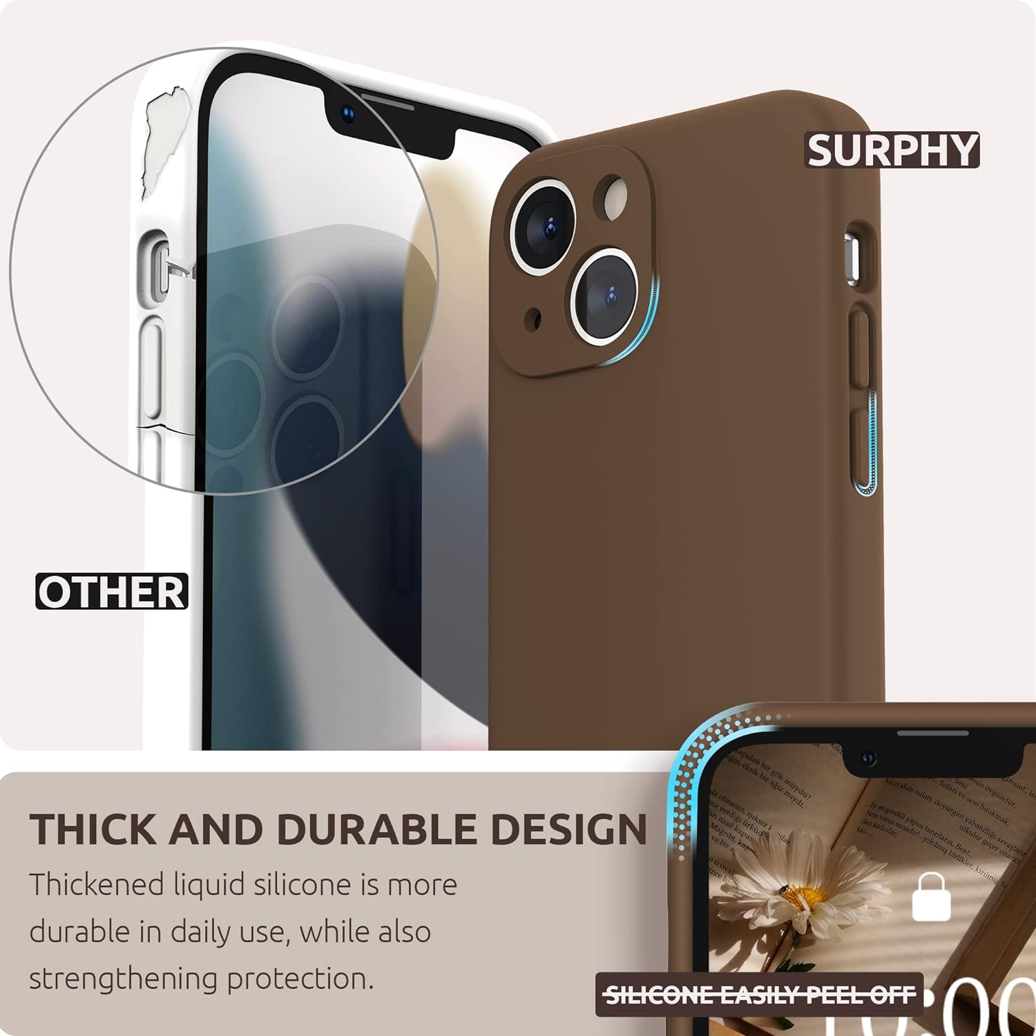 Designed for iPhone 13 Mini Case with Screen Protector, Liquid