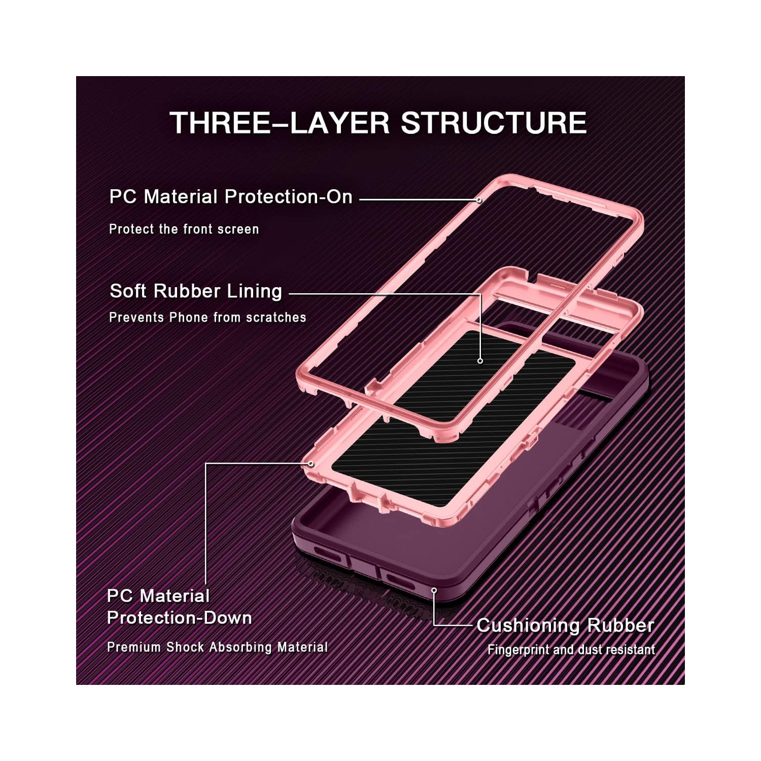 for Google Pixel 7 Pro Case Shockproof Dust/Drop Proof 3-Layer Full Body Protection [Without Screen Protector]