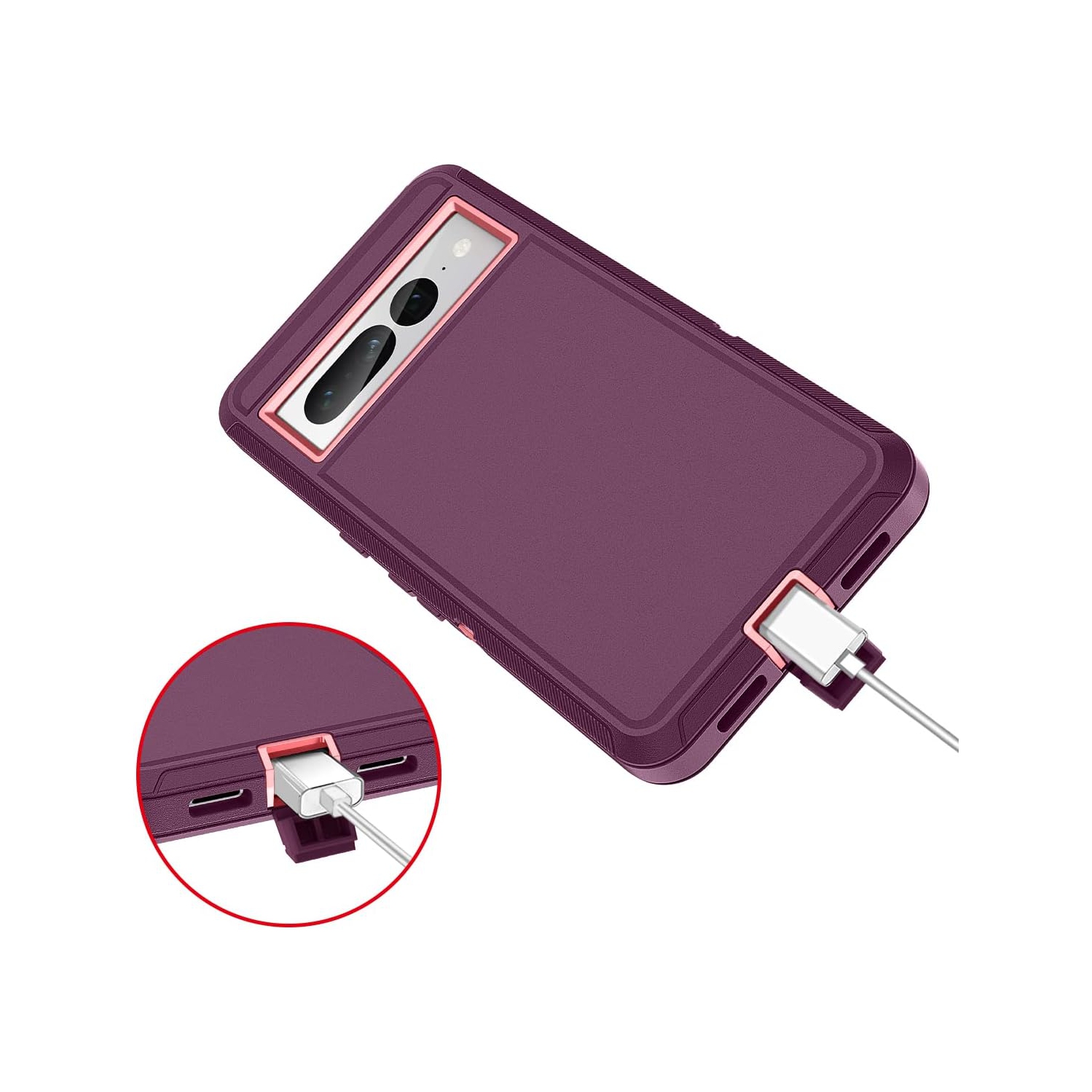 for Google Pixel 7 Pro Case Shockproof Dust/Drop Proof 3-Layer Full Body Protection [Without Screen Protector]