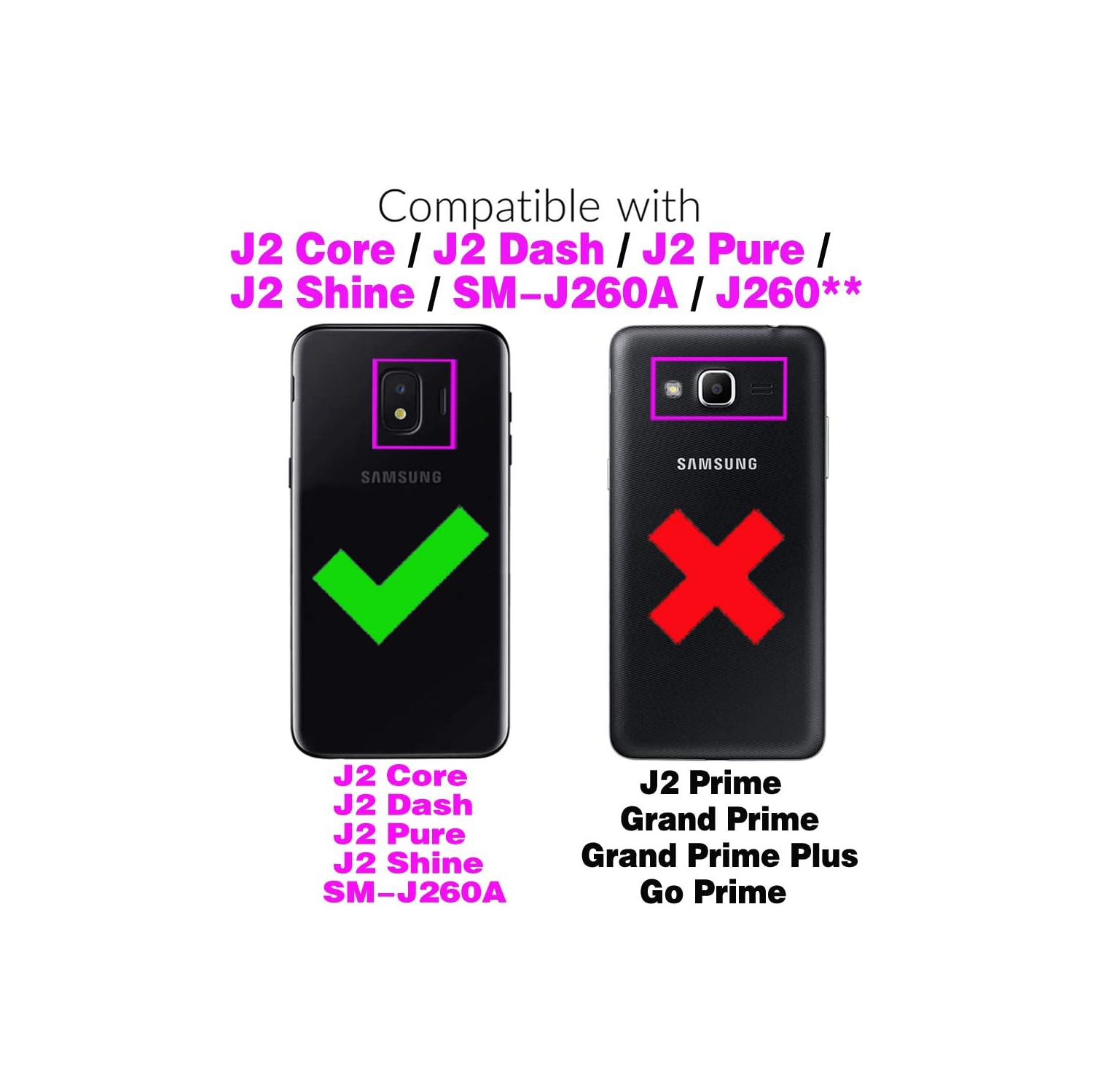 Phone Case for Samsung Galaxy J2 Pure J2 Core 2018 2020 J 2 Dash 2J Shine 2019 Wallet Cover with Screen