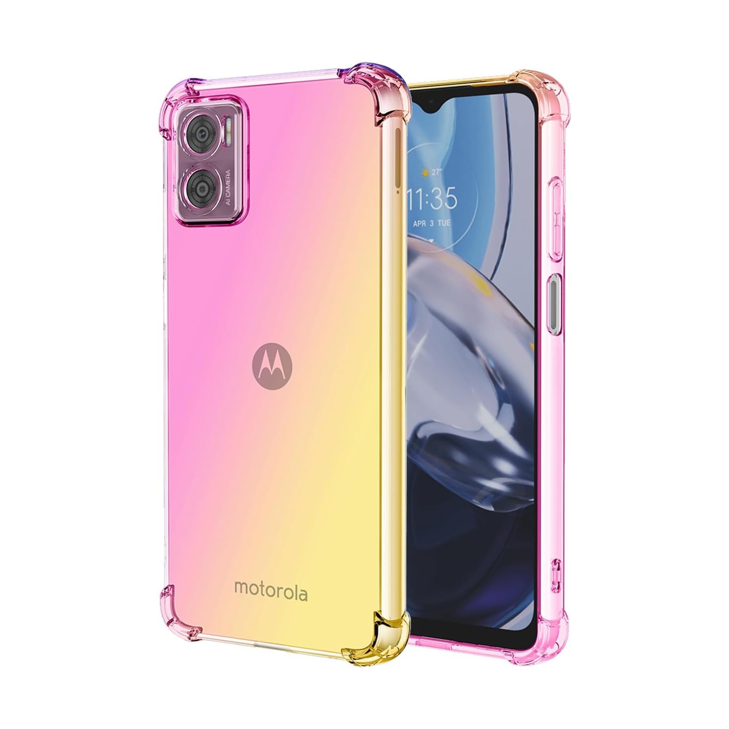 for Motorola E22 Case, Moto E22i Case, Clear Cute Gradient Phone Case Slim Anti Scratch Flexible TPU Cover