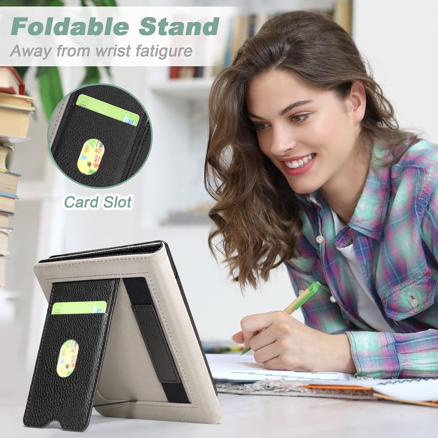 Case for Kobo Clara 2E 6" 2022 Release, Hands-Free Stand Lightweight Folio Premium PU Leather Protective Cover