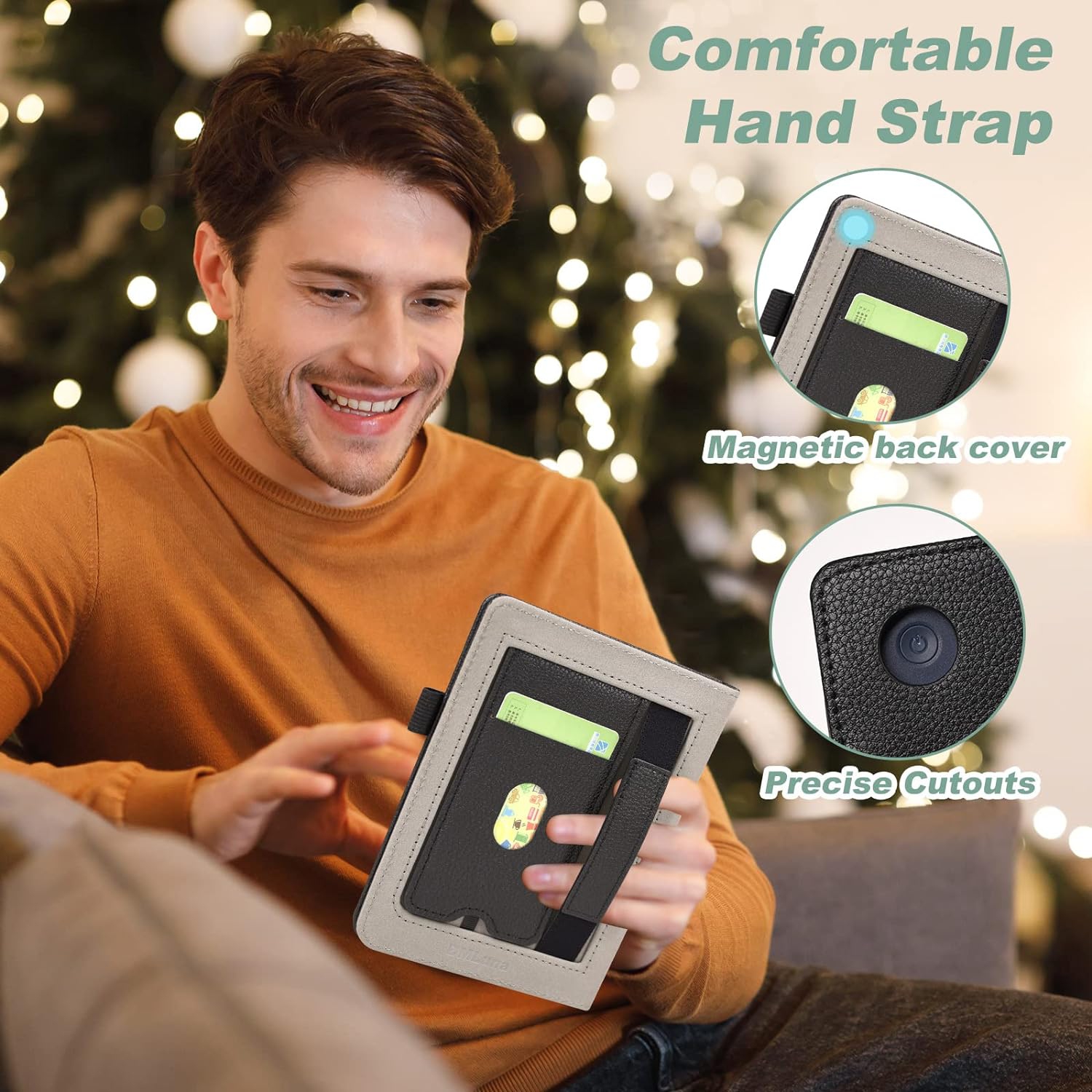 Case for Kobo Clara 2E 6" 2022 Release, Hands-Free Stand Lightweight Folio Premium PU Leather Protective Cover