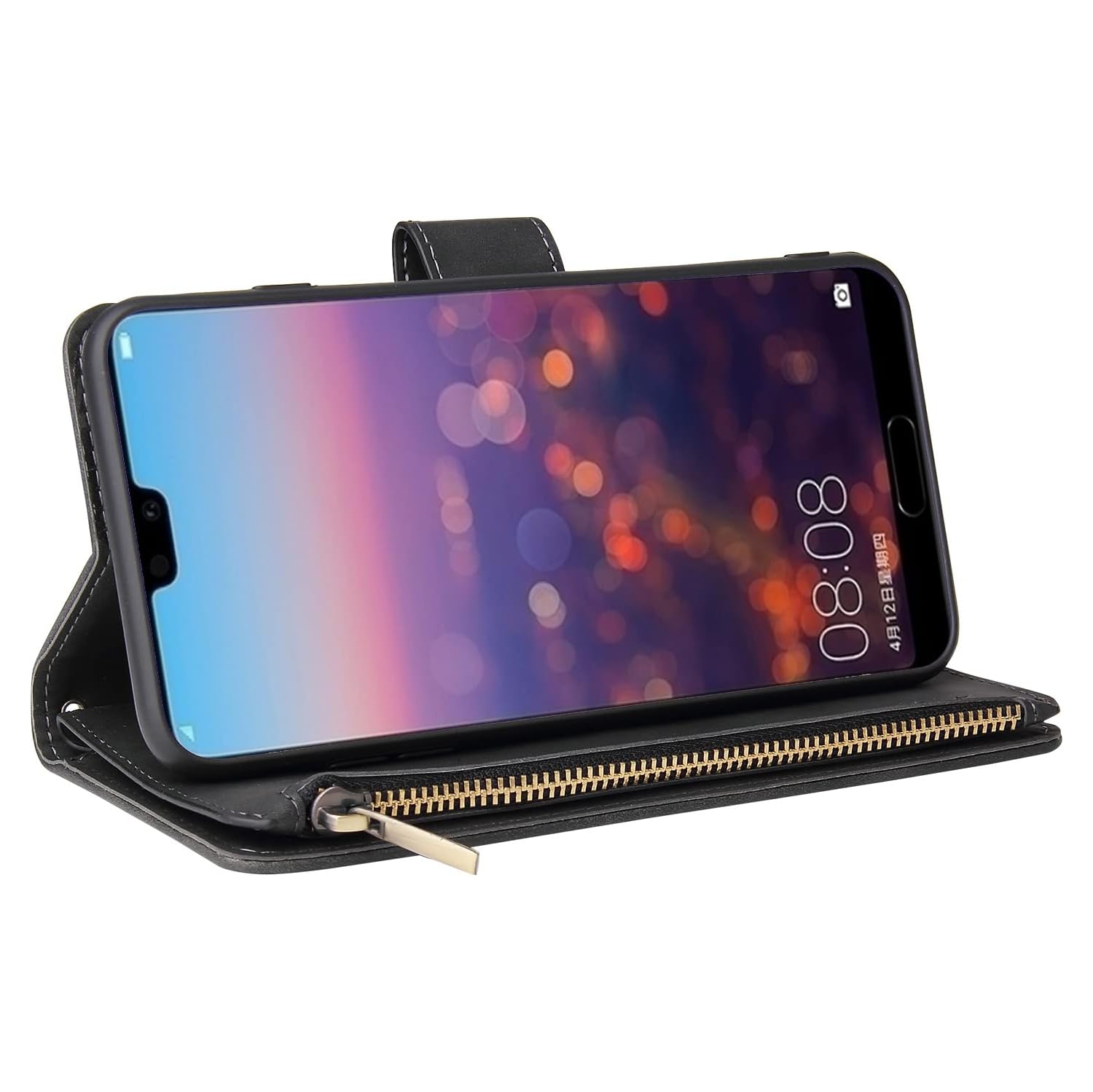 Compatible avec le protecteur d'écran en verre trempé et le porte-carte en cuir Flip Cover pour P20 de Huawei