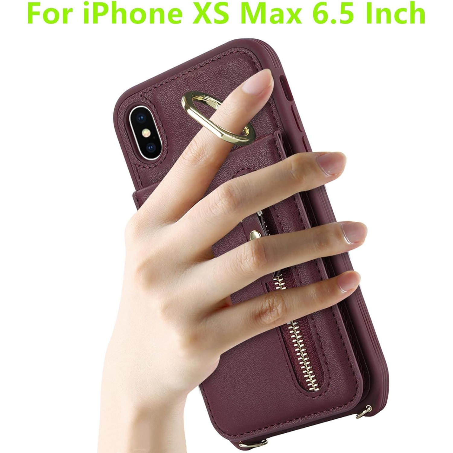 Étui pour femmes XS Max de iPhone avec porte-carte, étui de téléphone iPhone XS Max avec courroie, sac à bandoulière pour iPhone XS Max