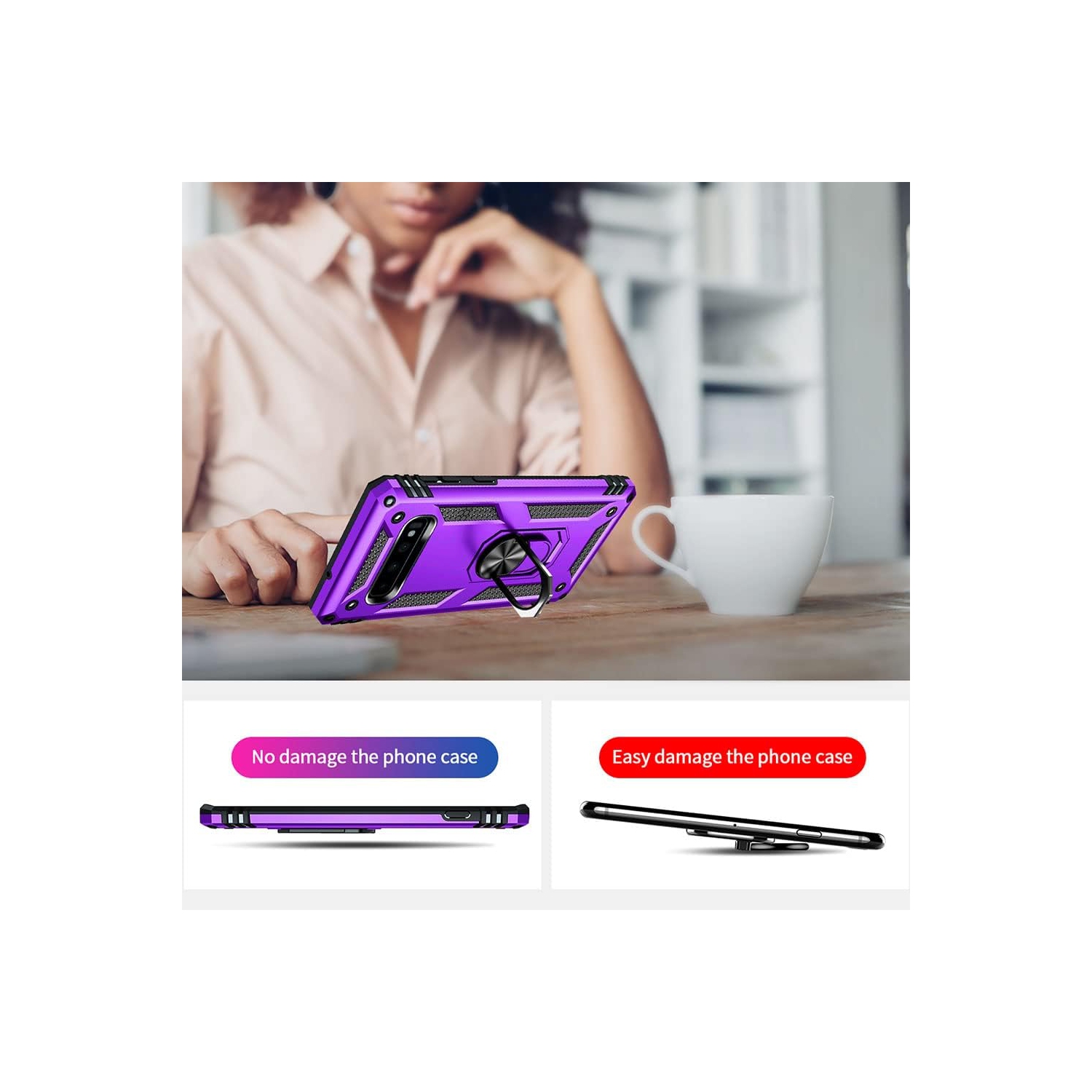 Pour étui pour Galaxy S10 de Samsung, étui pour Galaxy S10, [16&nbsp;pi de qualité militaire. Testé contre les chutes] Étui protecteur antichoc à