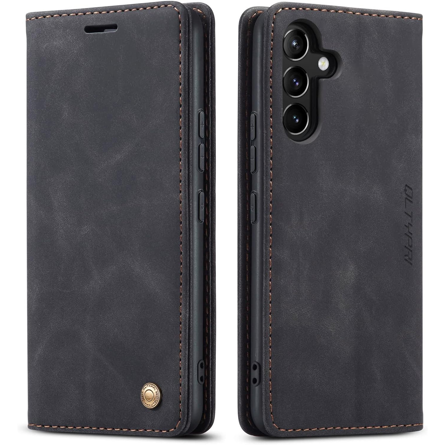 Case for Samsung Galaxy A34 5G, Vintage PU Leather Wallet Case Card Slot Kickstand Magnetic Adsorption