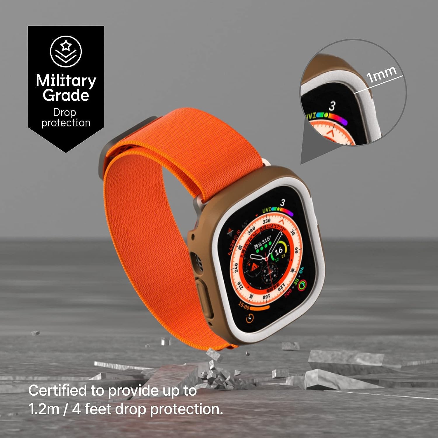 Étui Bumper compatible avec Apple Watch 9/8 / 7 - [41&nbsp;mm] | Étui de protection mince - léger et antichoc