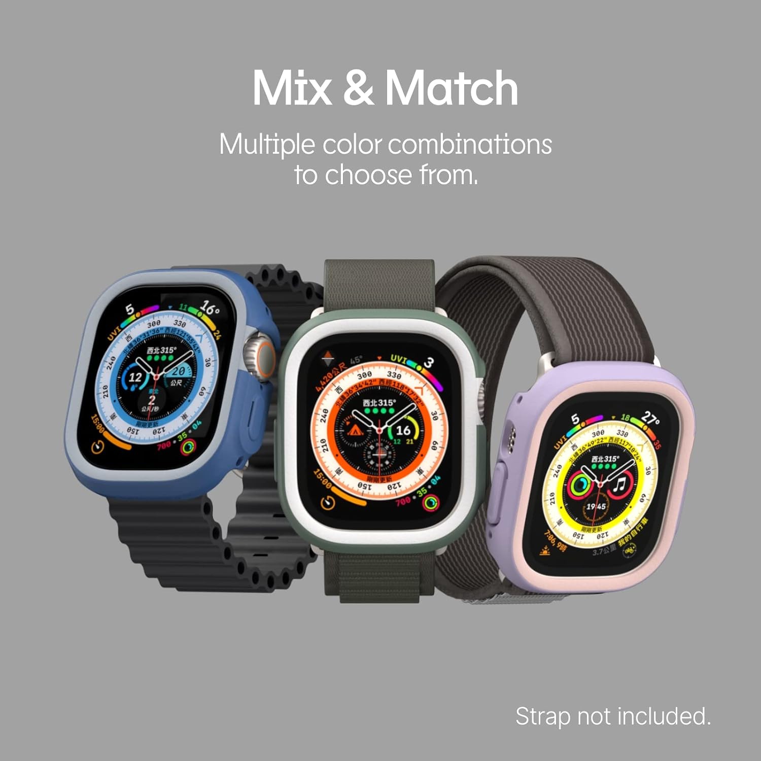 Étui Bumper compatible avec Apple Watch 9/8 / 7 - [41&nbsp;mm] | Étui de protection mince - léger et antichoc