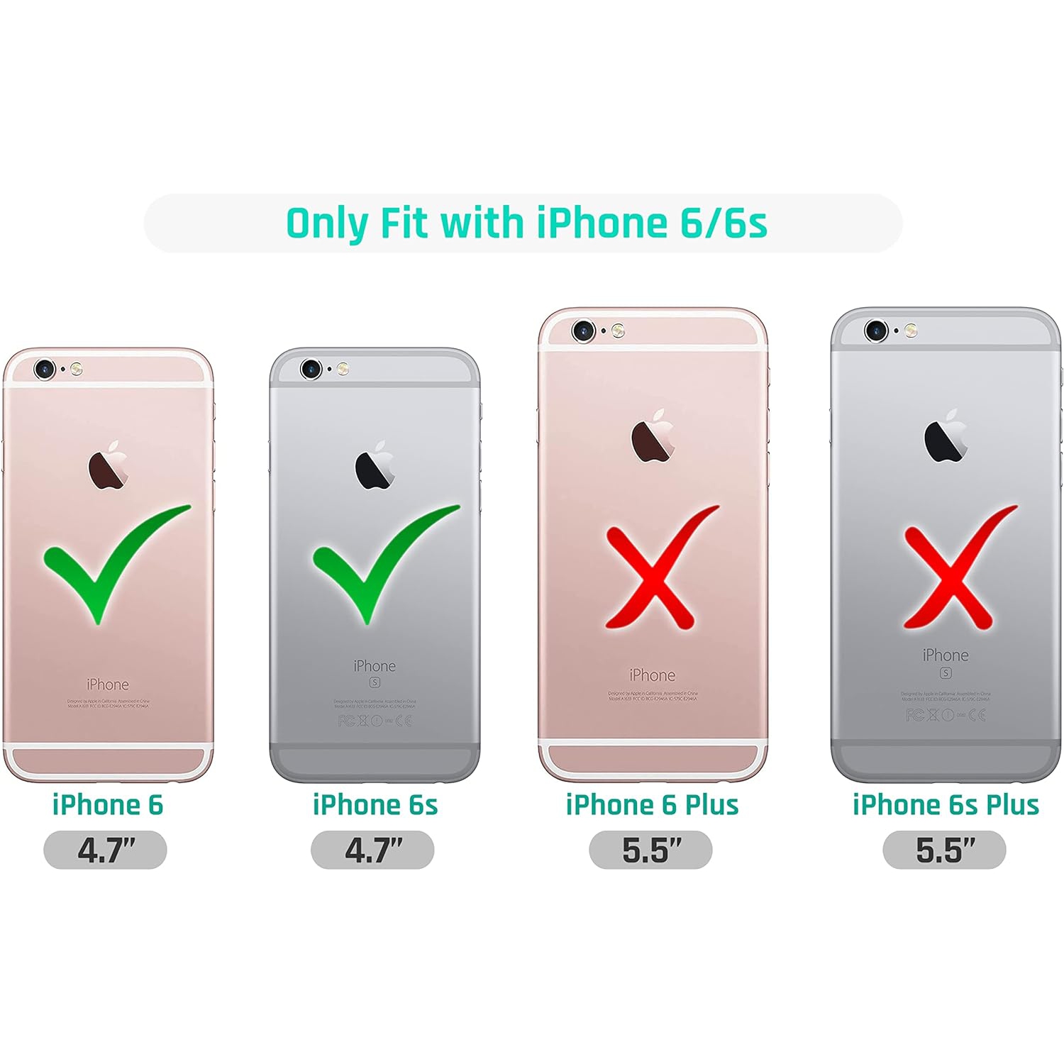 - iPhone 6 Case, iPhone 6S Case - Don't Touch My Phone Teal Eyes Design Printed Slim, Sleek & Cute Plastic Hard