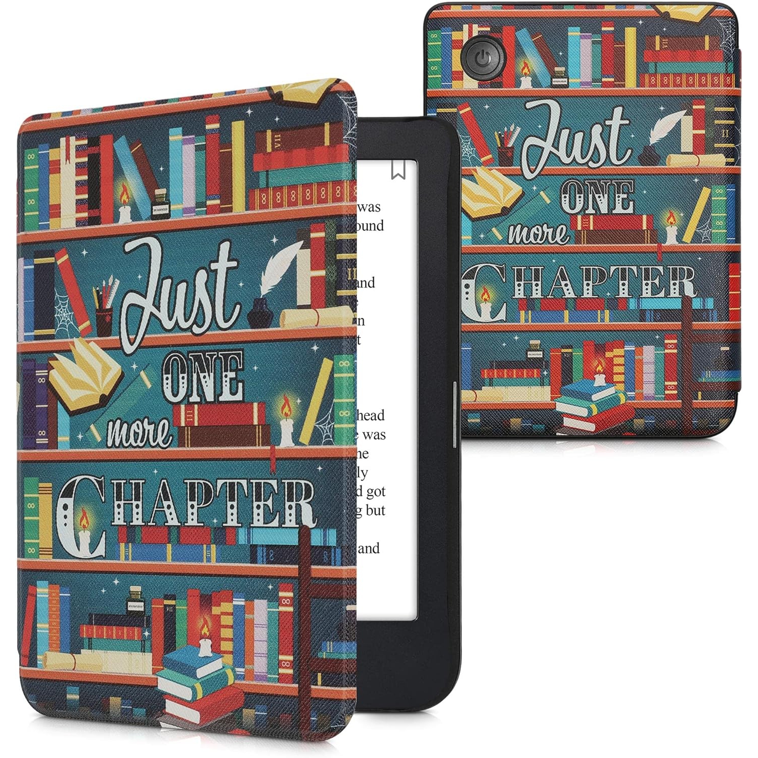 Case Compatible with Kobo Clara 2E / Tolino Shine 4 Case - eReader Cover - Library Motto Multicolor