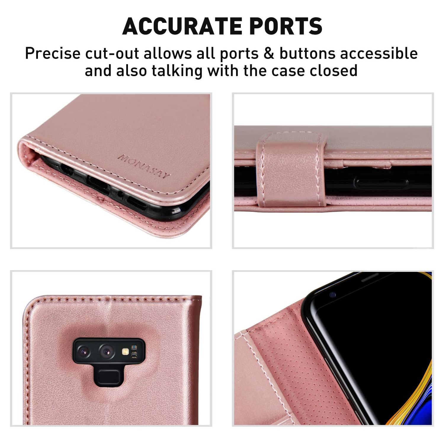 Étui portefeuille pour Galaxy Note 9, 6,4 po, OO[Protecteur d'écran inclus] Étui folio à rabat en cuir pour téléphone cellulaire