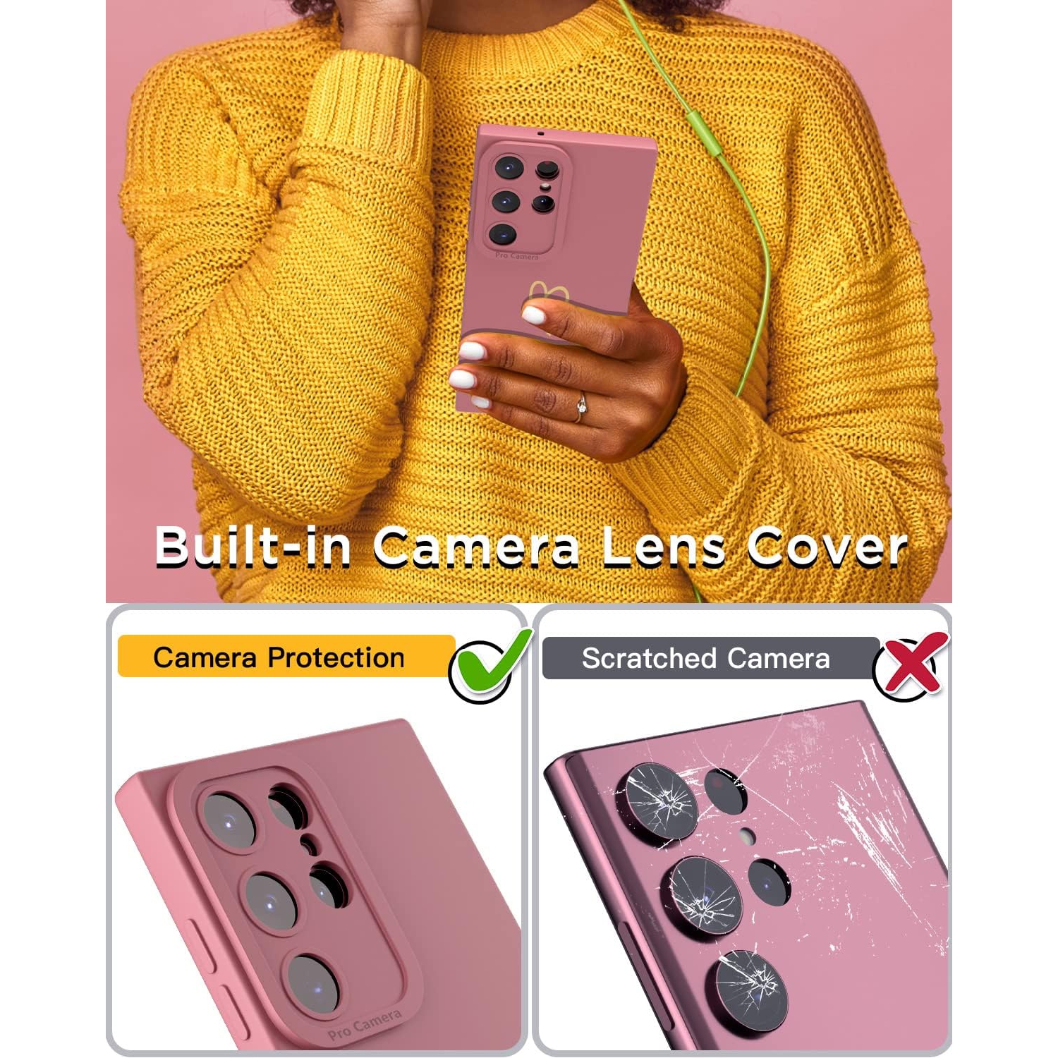 for Samsung Galaxy S23 Ultra Case, for Women Girl Silicone Android Girly Cute Slim Protective Heart Phone Case