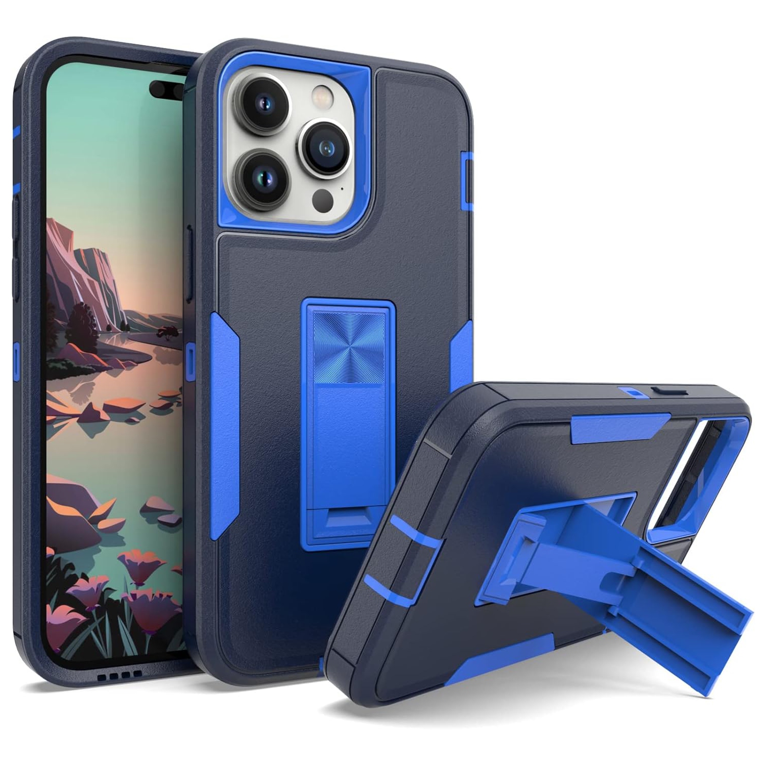 Designed for iPhone 14 Pro Max Case with Stand, Military-Grade Drop Protection, Compatible with Magnetic Car