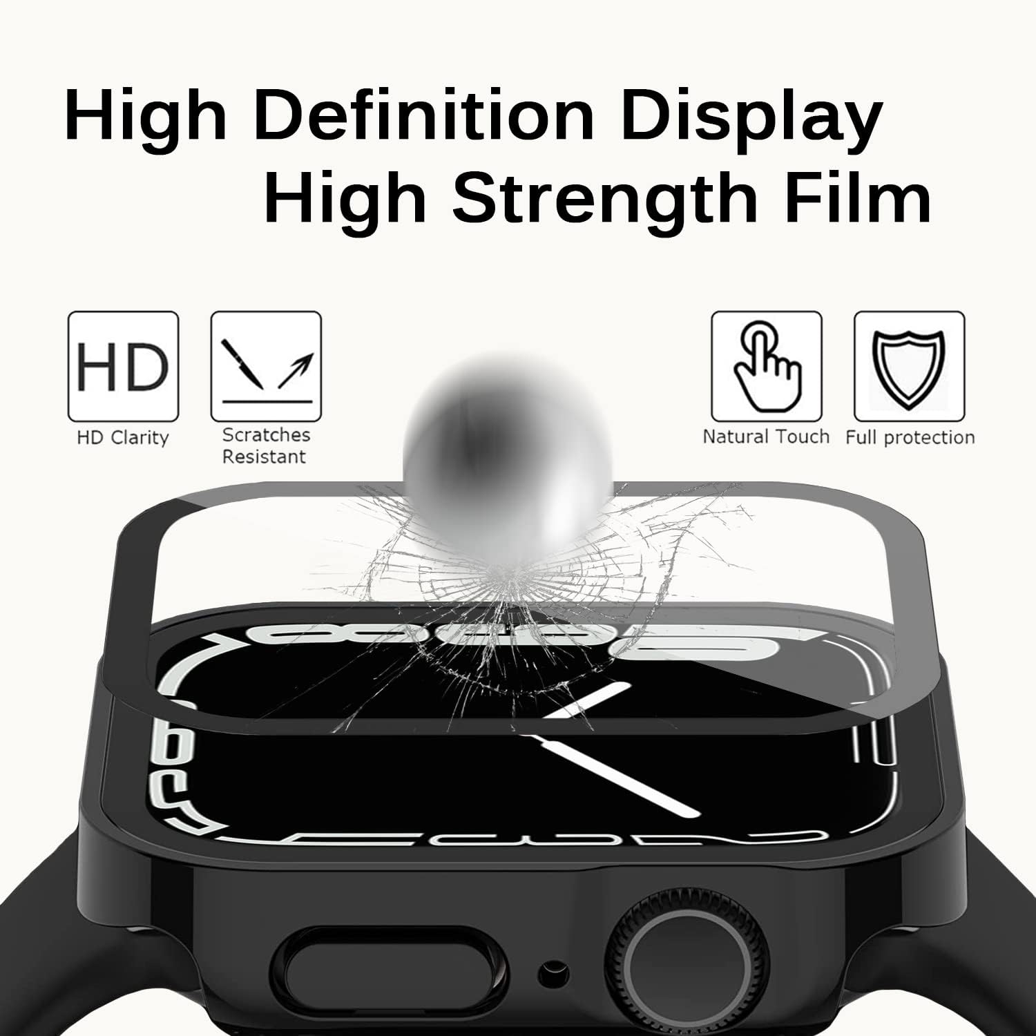 Compatible Apple Watch Series 8 Series 7 41mm Case with Screen Protector, Ultra-Thin Plated Hard PC Bumper Full