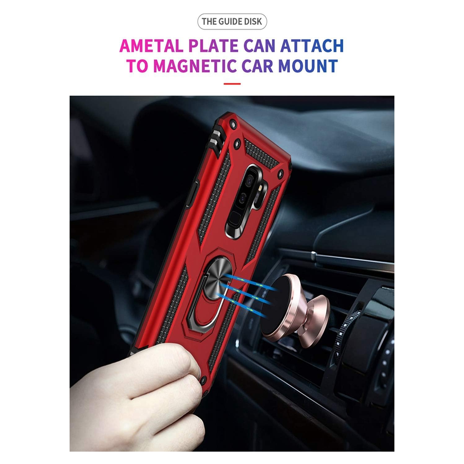 Galaxy S9 Plus Case/Samsung S9+ Plus Phone Case, [Military Grade] [Metal Ring][Magnetic Support] Defender Heavy