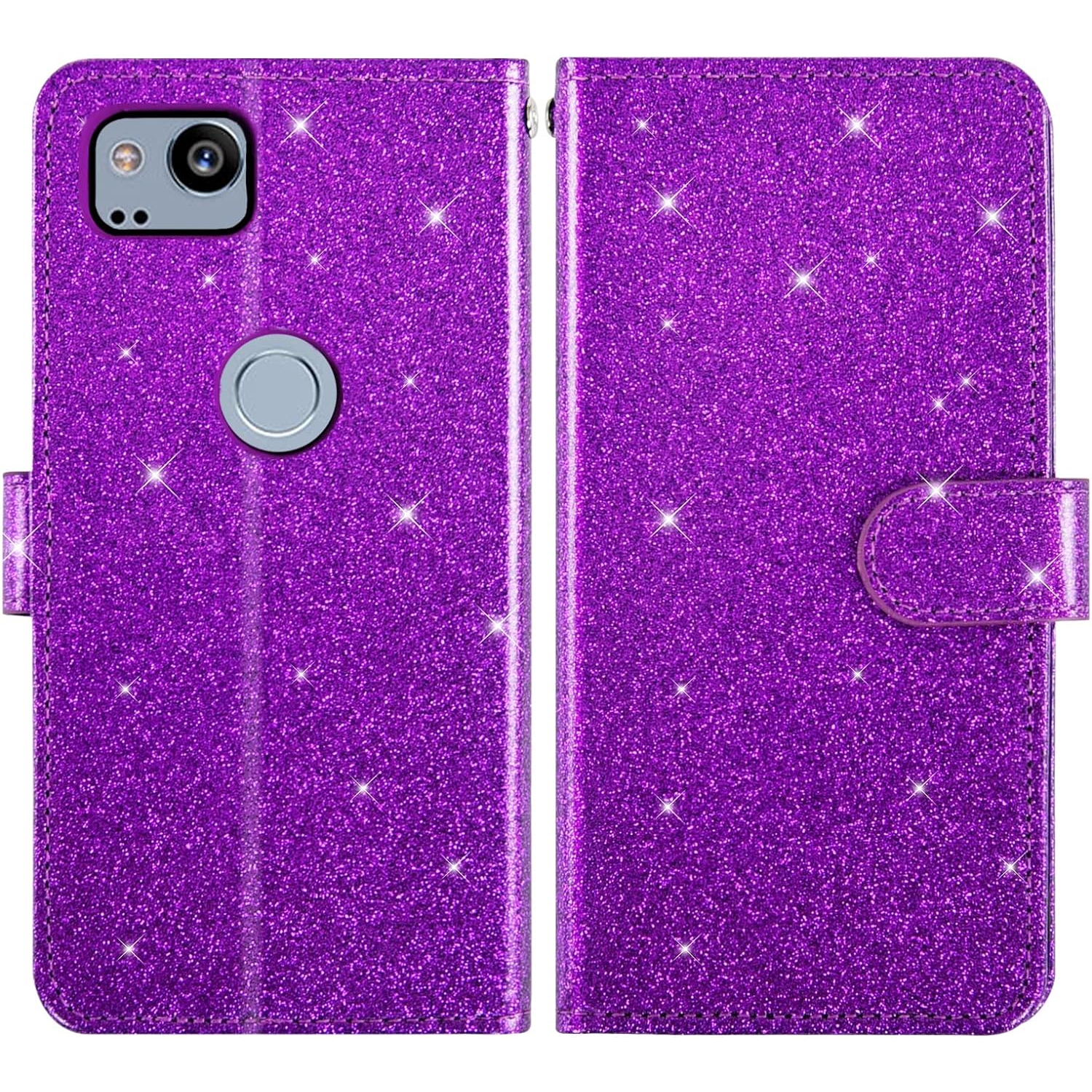 Étui de téléphone pour Pixel 2 de Google avec protecteur d'écran en verre trempé et fente pour carte d'accessoires