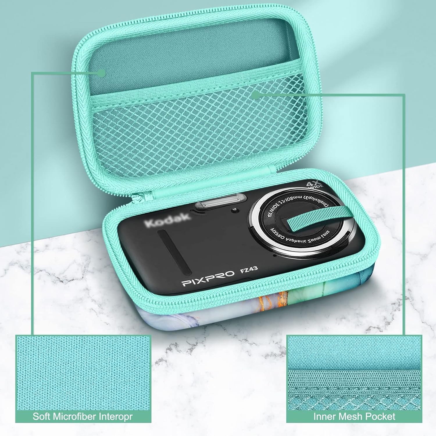 Digital Camera Case Compatible with AbergBest 21 Mega Pixels 2.7" LCD Rechargeable HD/Kodak Pixpro/Canon