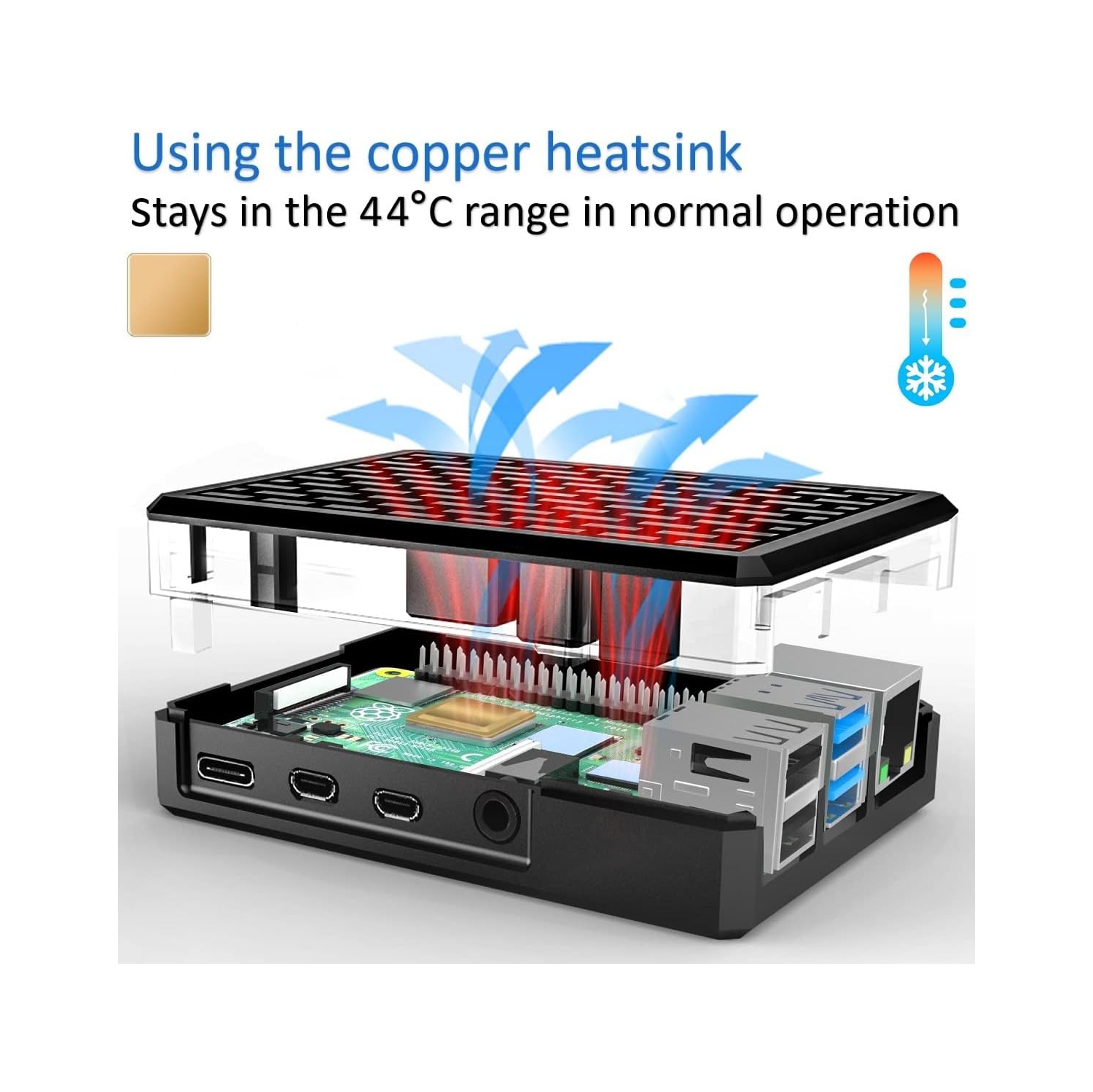 Boîtier en aluminium Raspberry pi 4, boîtier en métal Raspberry pi 4 modèle B, boîtier blindé en alliage pi 4 avec colonne de refroidissement