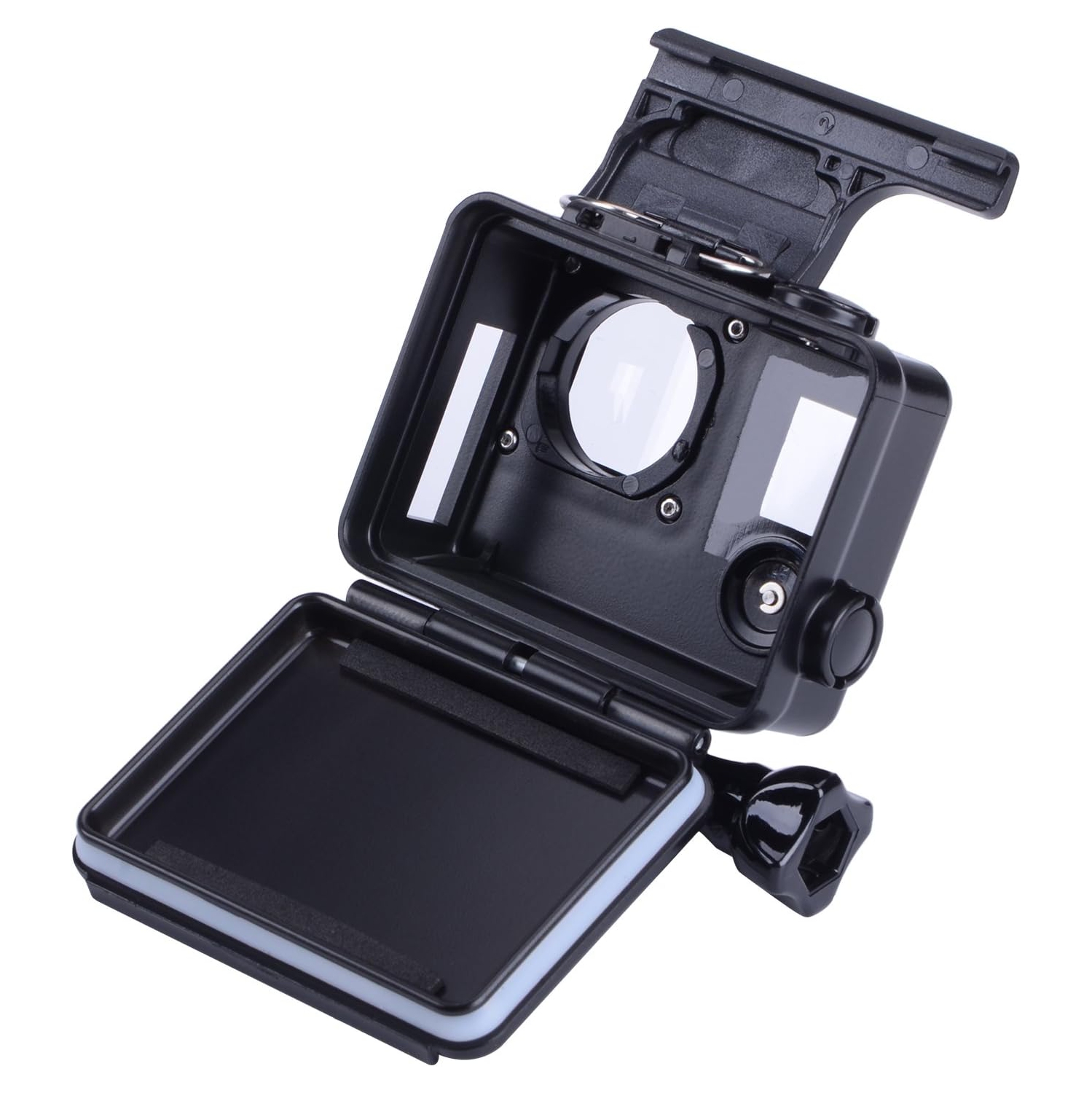 Protective case Black Charging case Wire Connectable Skeleton Protective Side Open Housing case for GoPro Hero 4