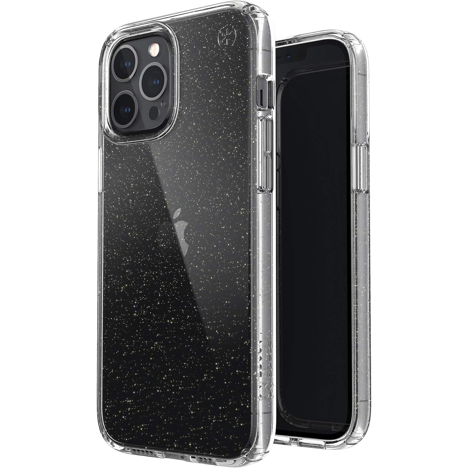 Products Presidio Perfect-Clear + Glitter iPhone 12 Pro Max Case, Clear with Gold Glitter/Clear