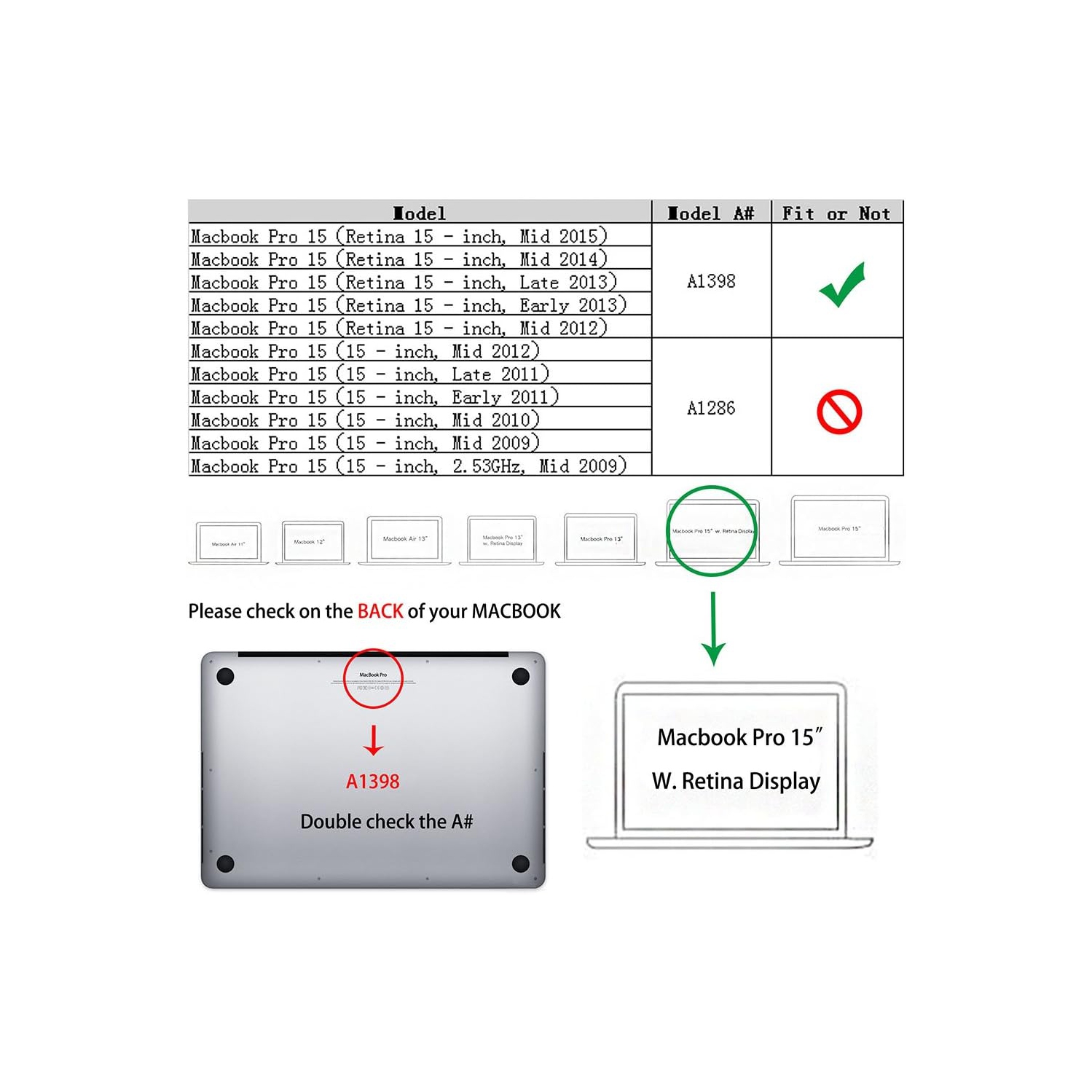 ® - Retina 15-inch 2 in 1 Soft-Touch Hard Case Cover and Keyboard Cover for Macbook Pro 15.4" with Retina Display